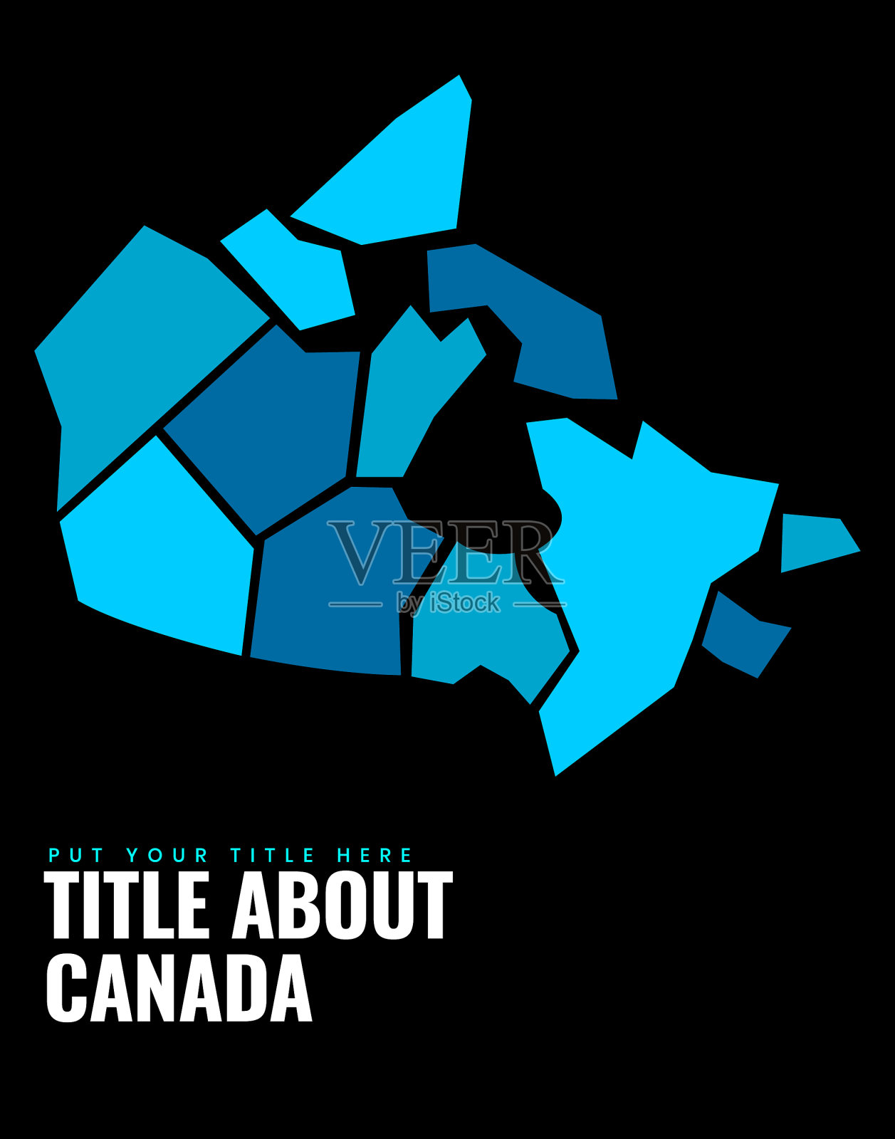 页面设计上的加拿大地图插画图片素材