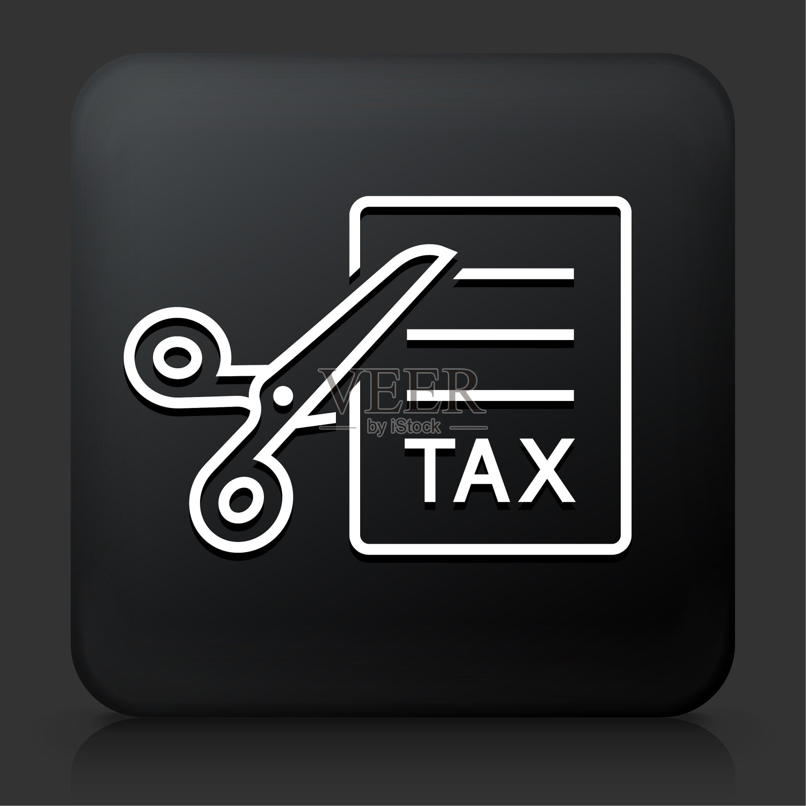 削减税收页与剪刀图标插画图片素材