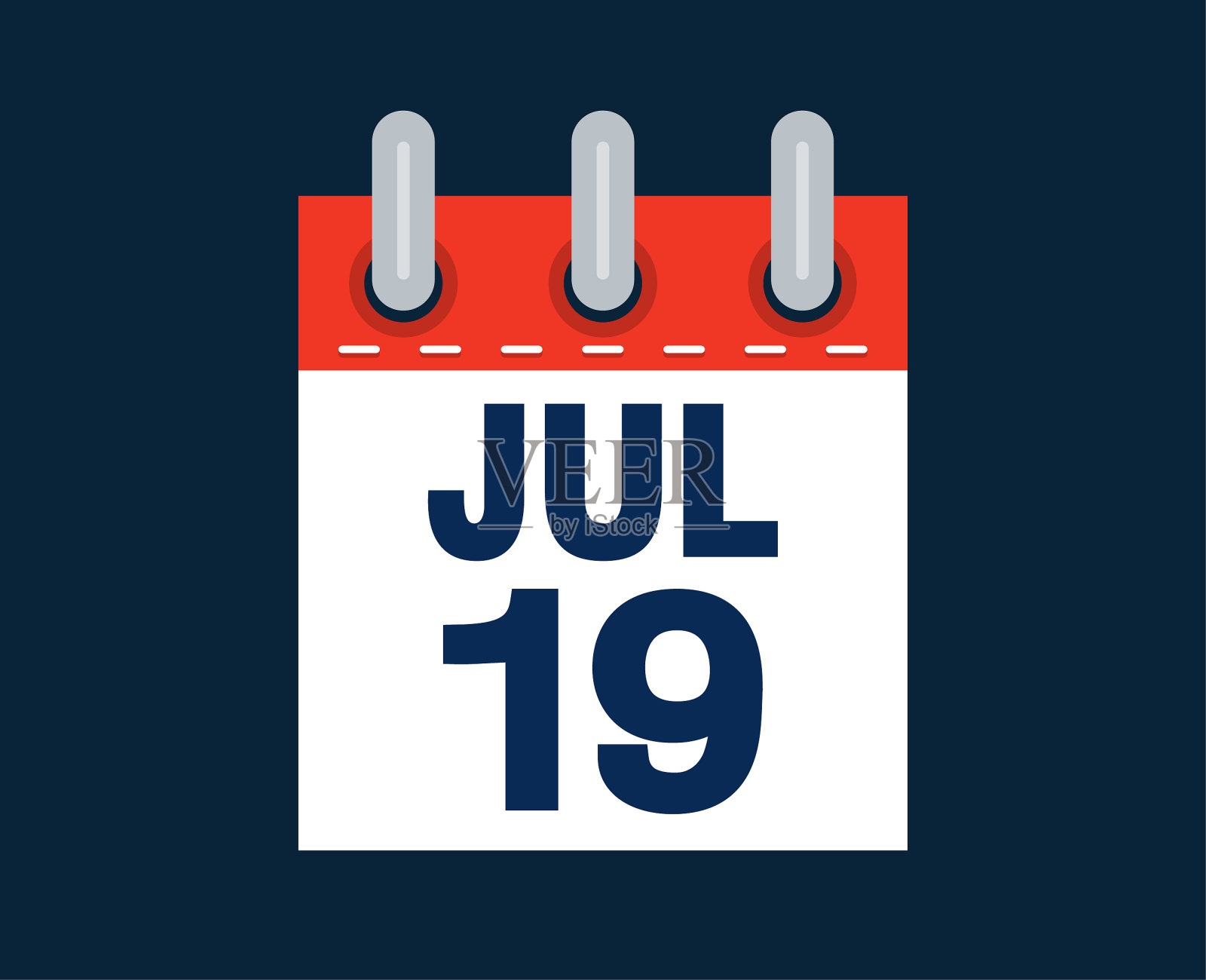 这个月的日历日期是7月19日插画图片素材