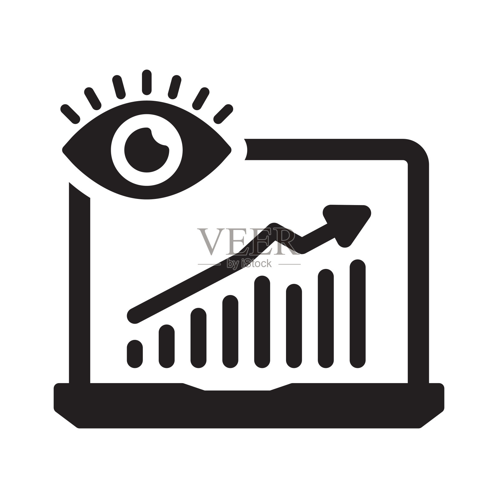 内容监控图标，矢量符号插图。插画图片素材