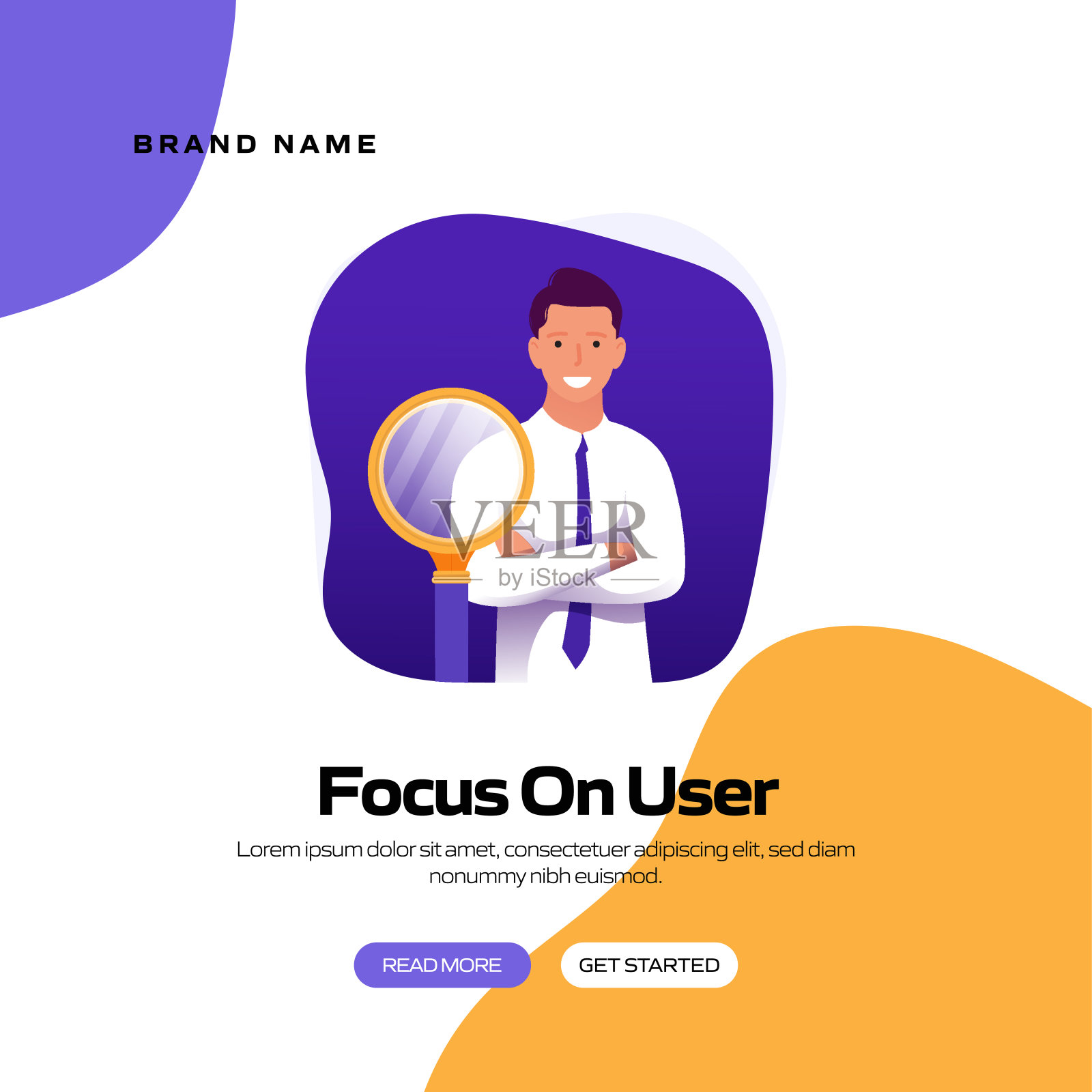 专注于网站横幅，广告和营销材料，在线广告，商业演示等的用户概念矢量插图。插画图片素材