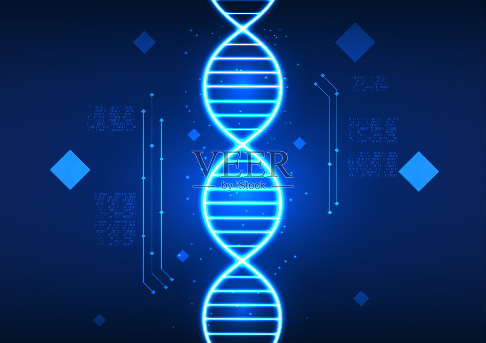 医学技术研究人员屏幕上显示的DNA结构它代表了医学上显示DNA信息的技术的使用。为研究和治疗病人提供信息插画图片素材