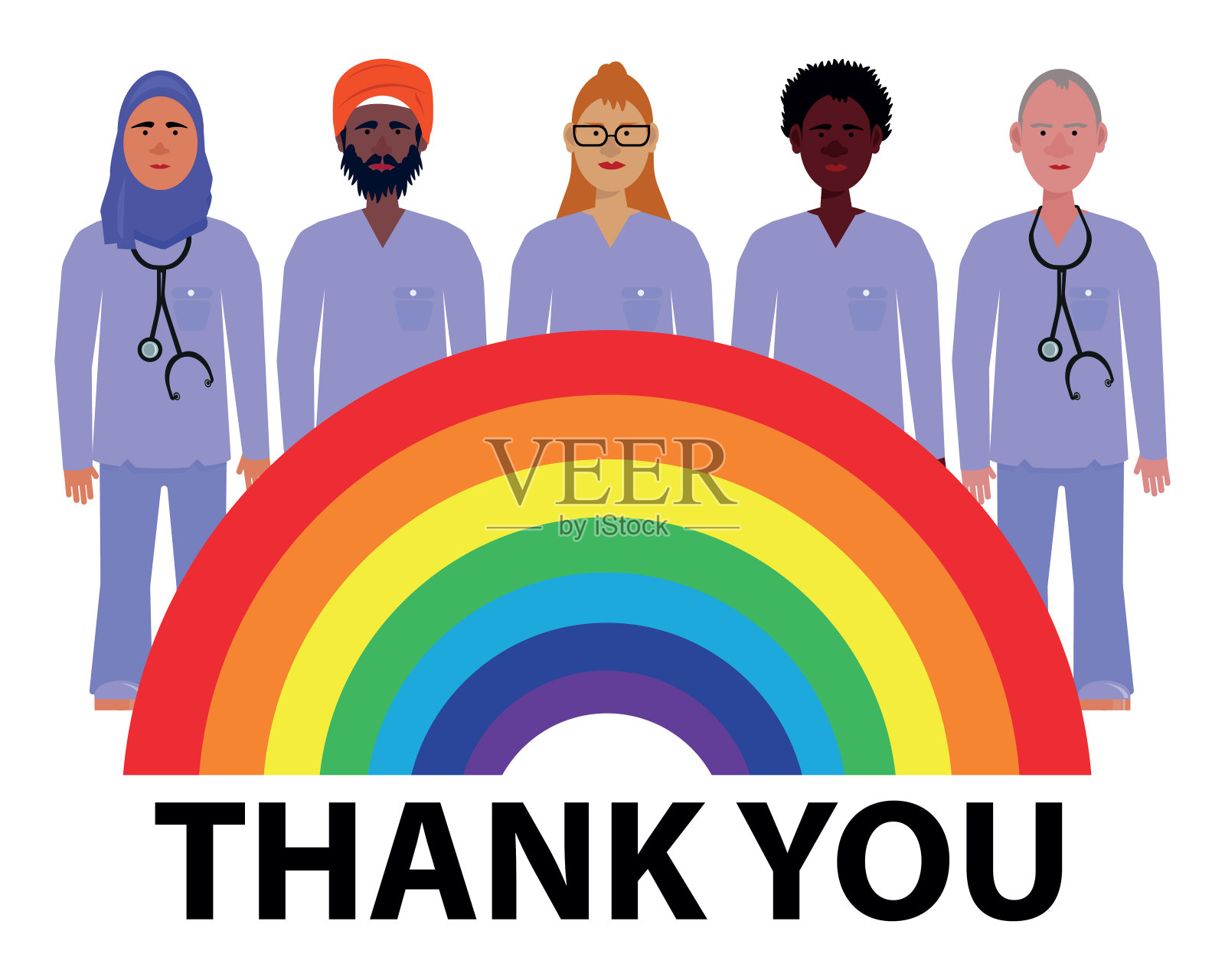 医院关键员工插画图片素材