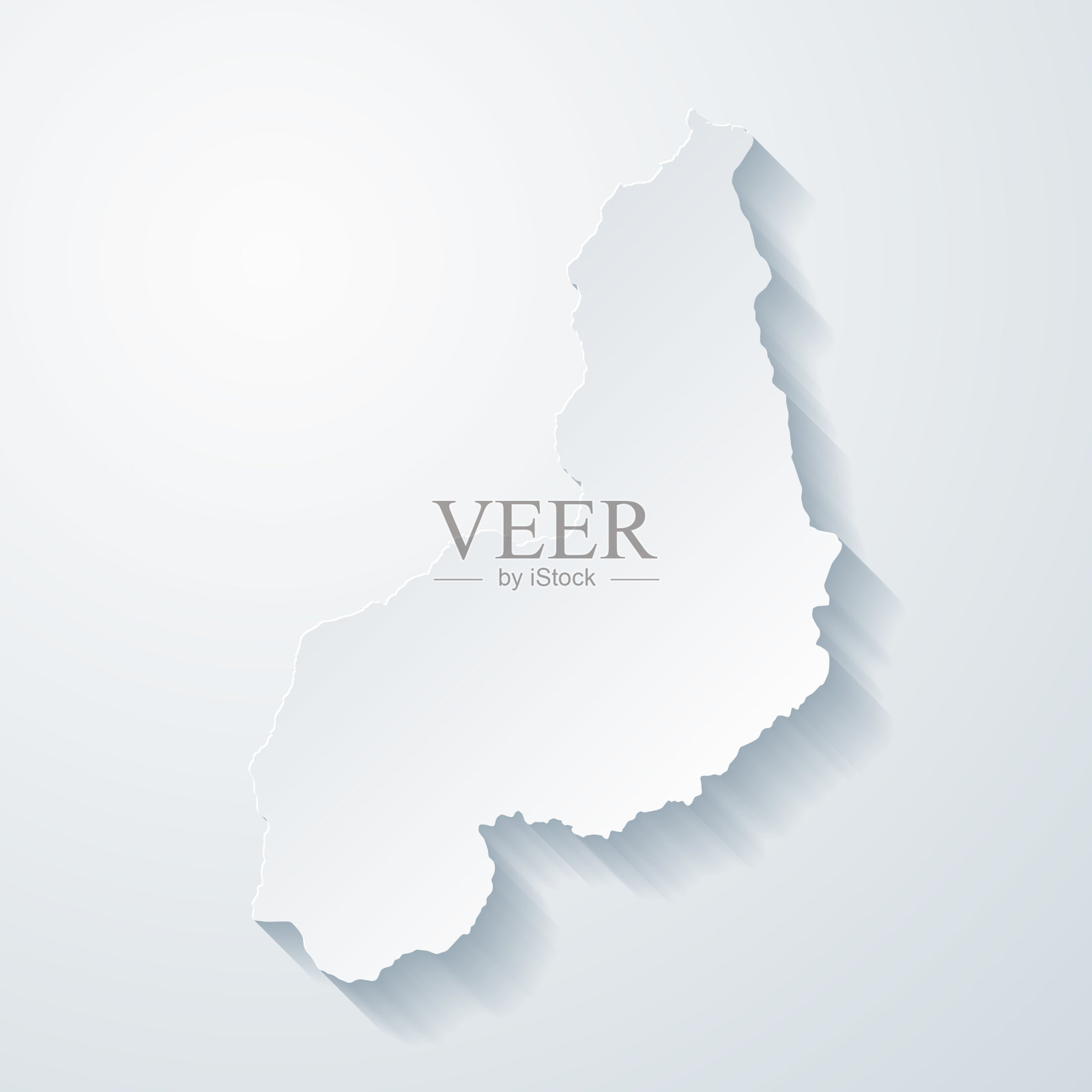 Piaui地图与剪纸效果空白背景插画图片素材