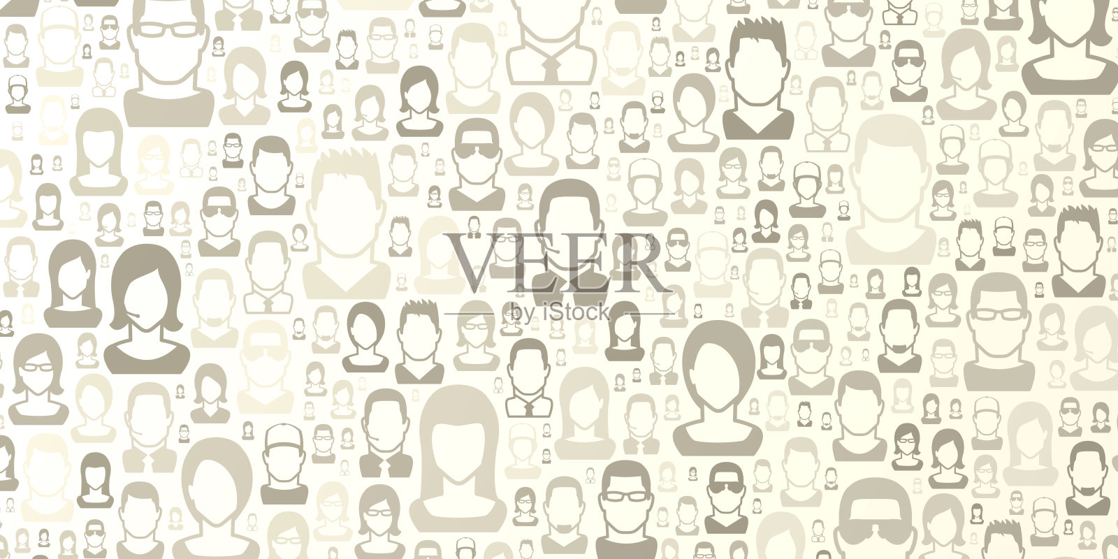 抽象的金白色背景-人图案插画图片素材