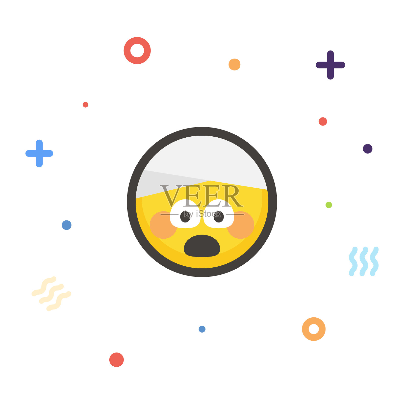 闪光背景表情符号插画图片素材