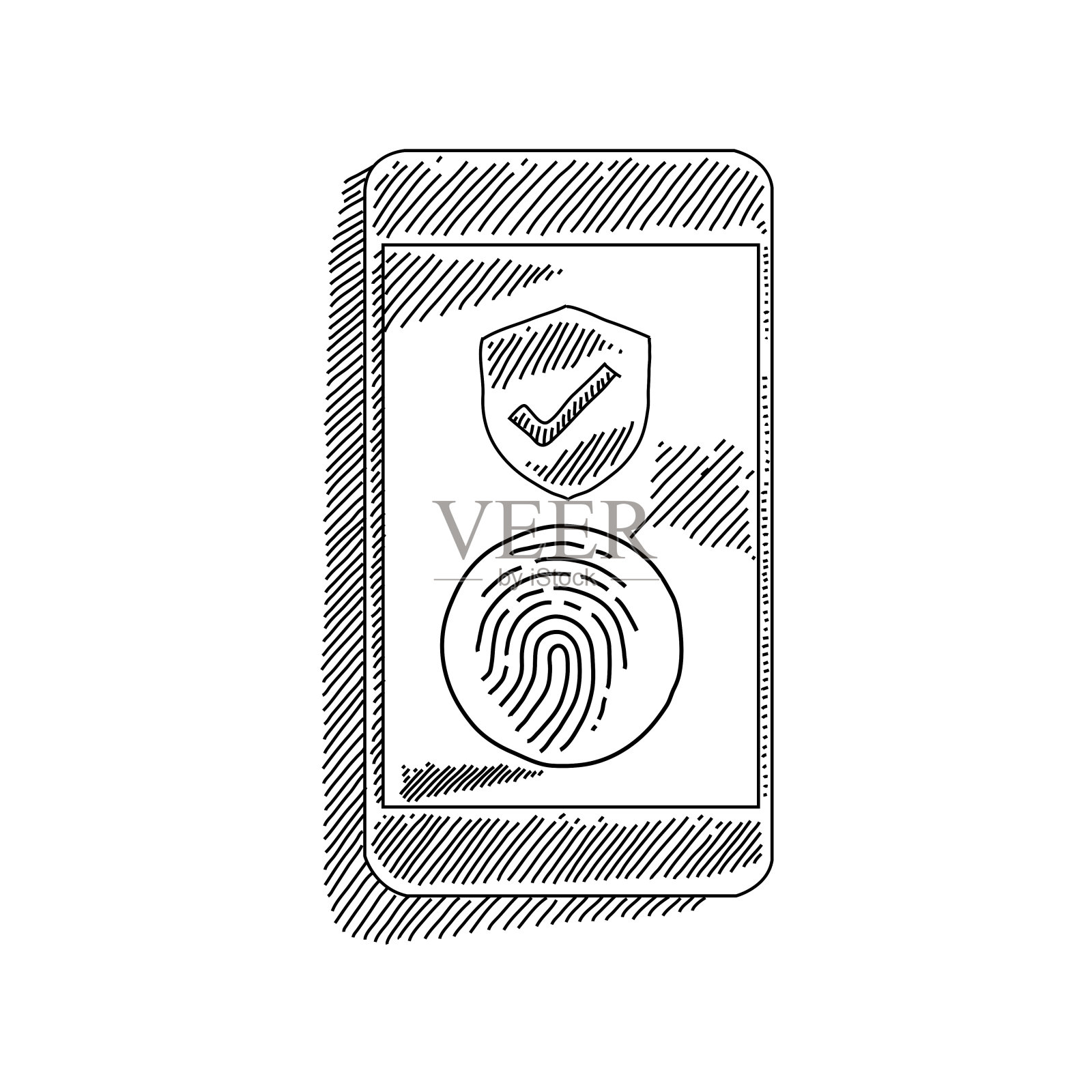 安全手机绘图插画图片素材