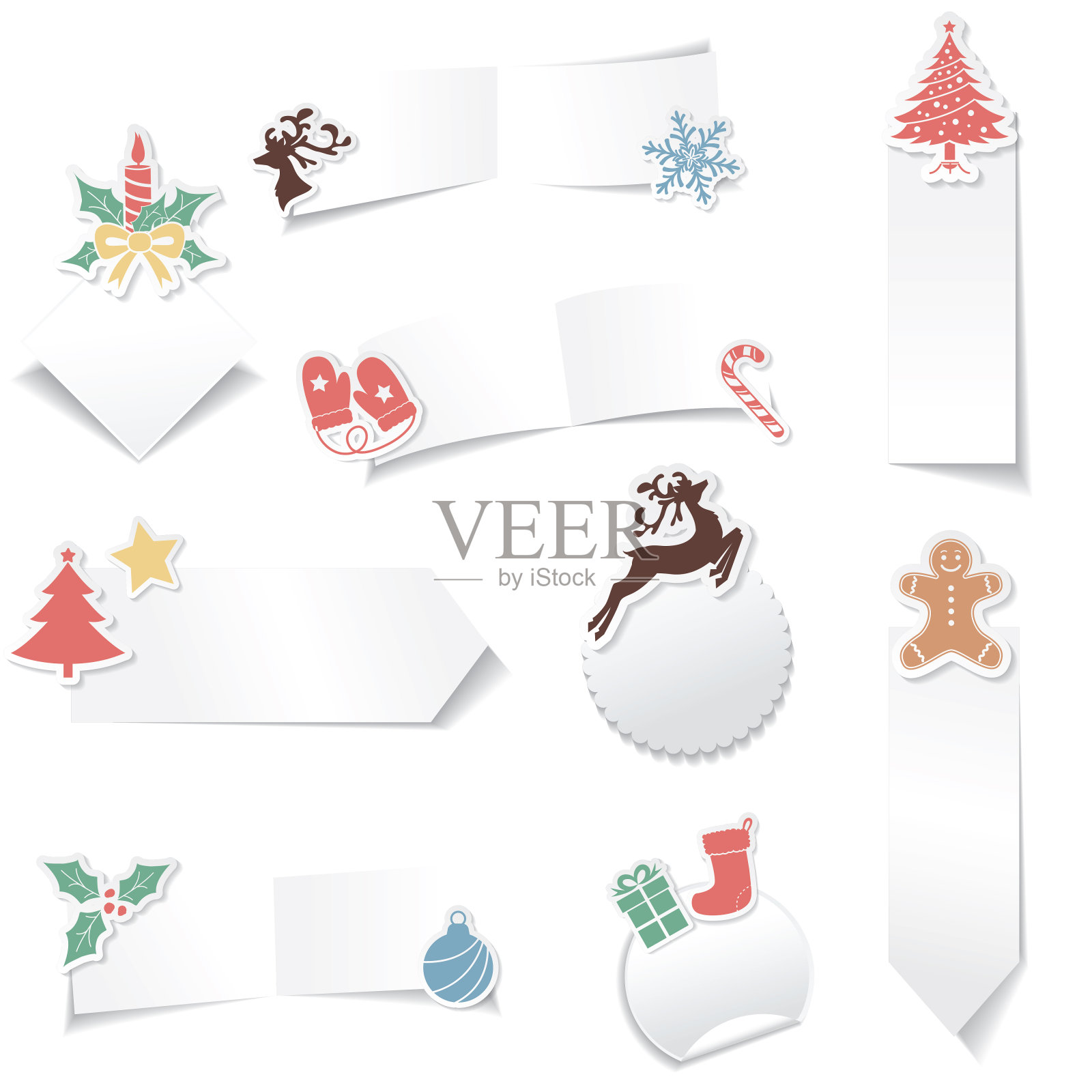 圣诞特卖商店的横幅和贴纸插画图片素材