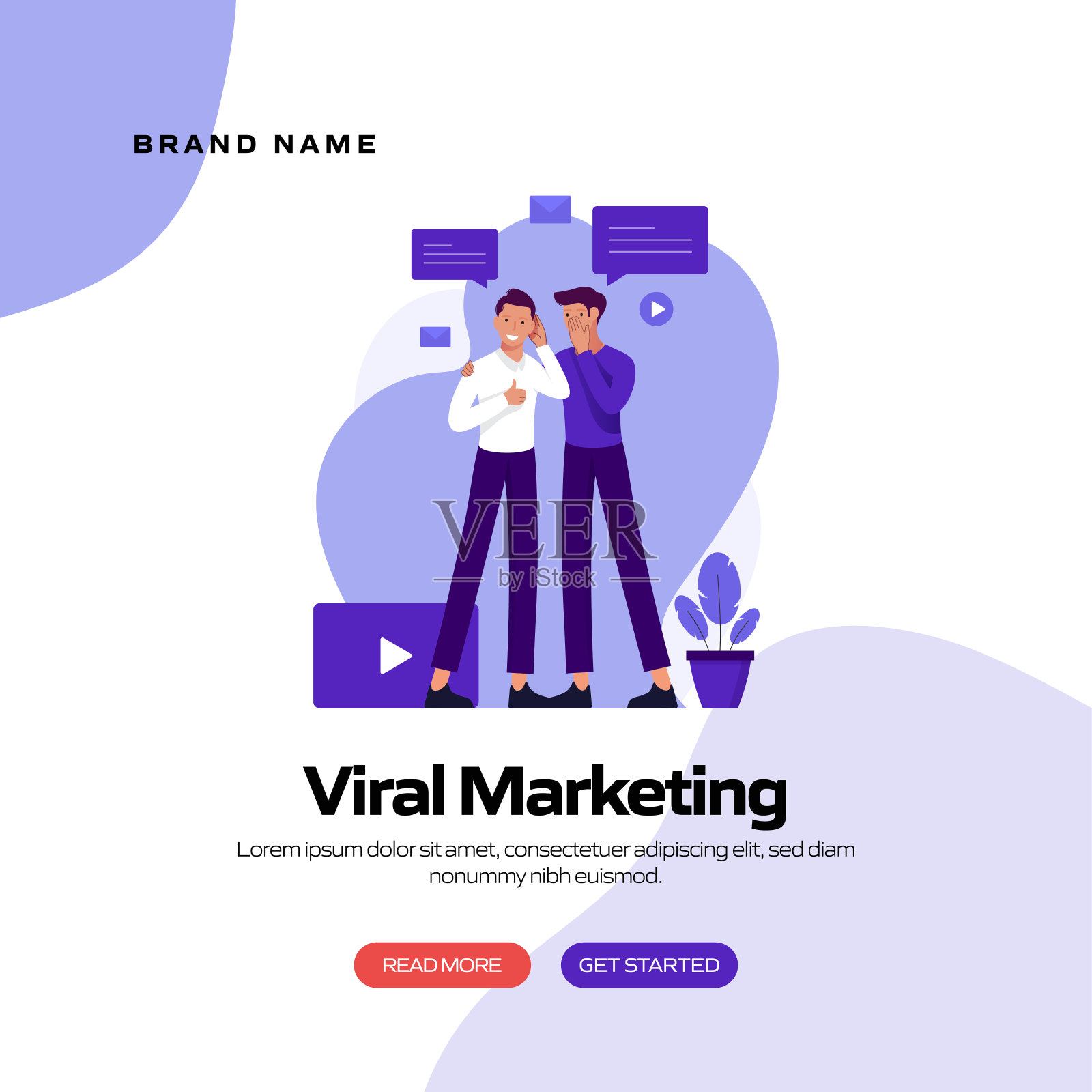 病毒营销概念矢量插图网站横幅，广告和营销材料，在线广告，业务演示等。插画图片素材