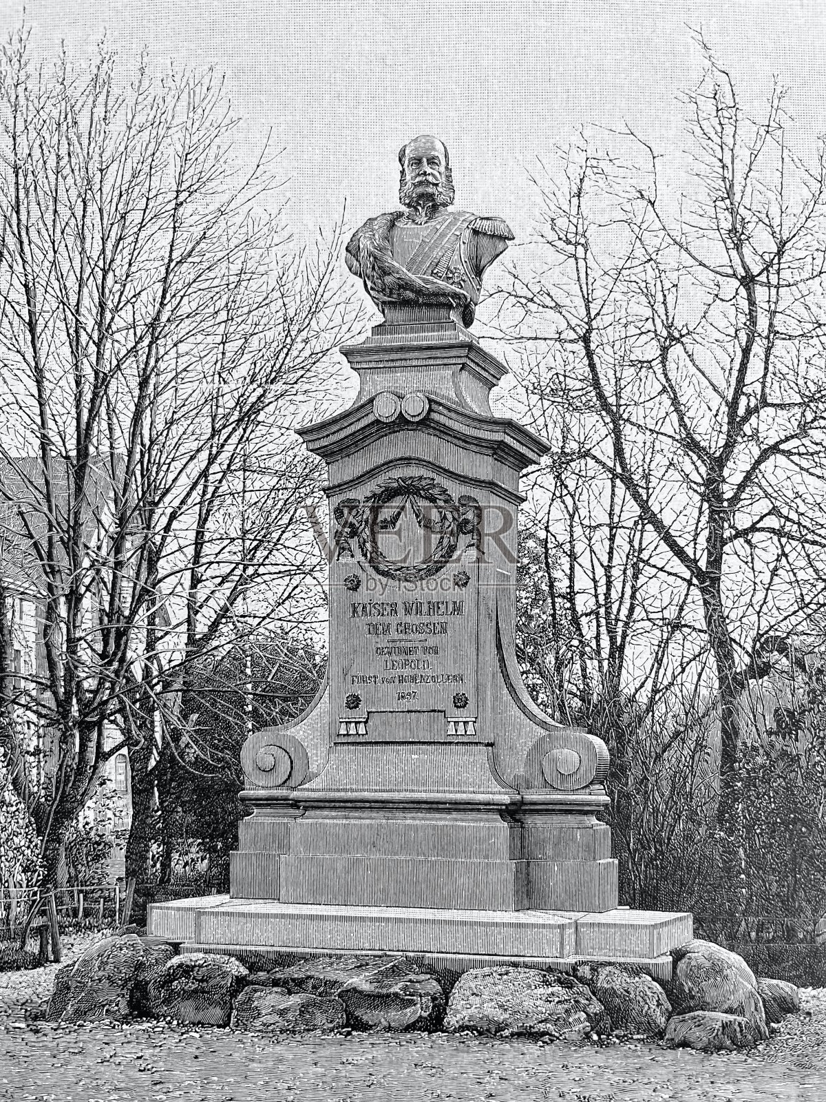 西马林根的威廉一世纪念碑插画图片素材