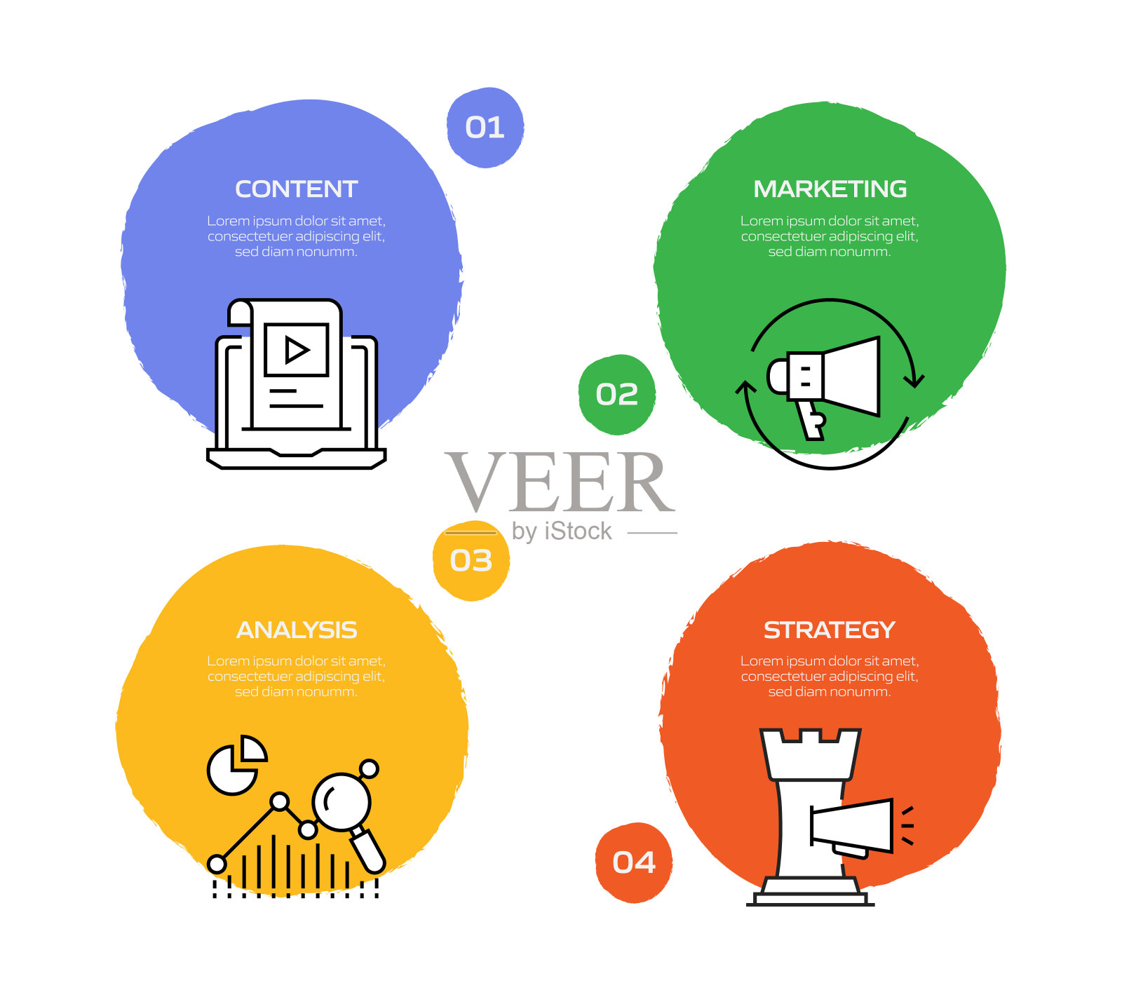 入站营销相关流程信息图表模板。过程时间图。使用线性图标的工作流布局插画图片素材