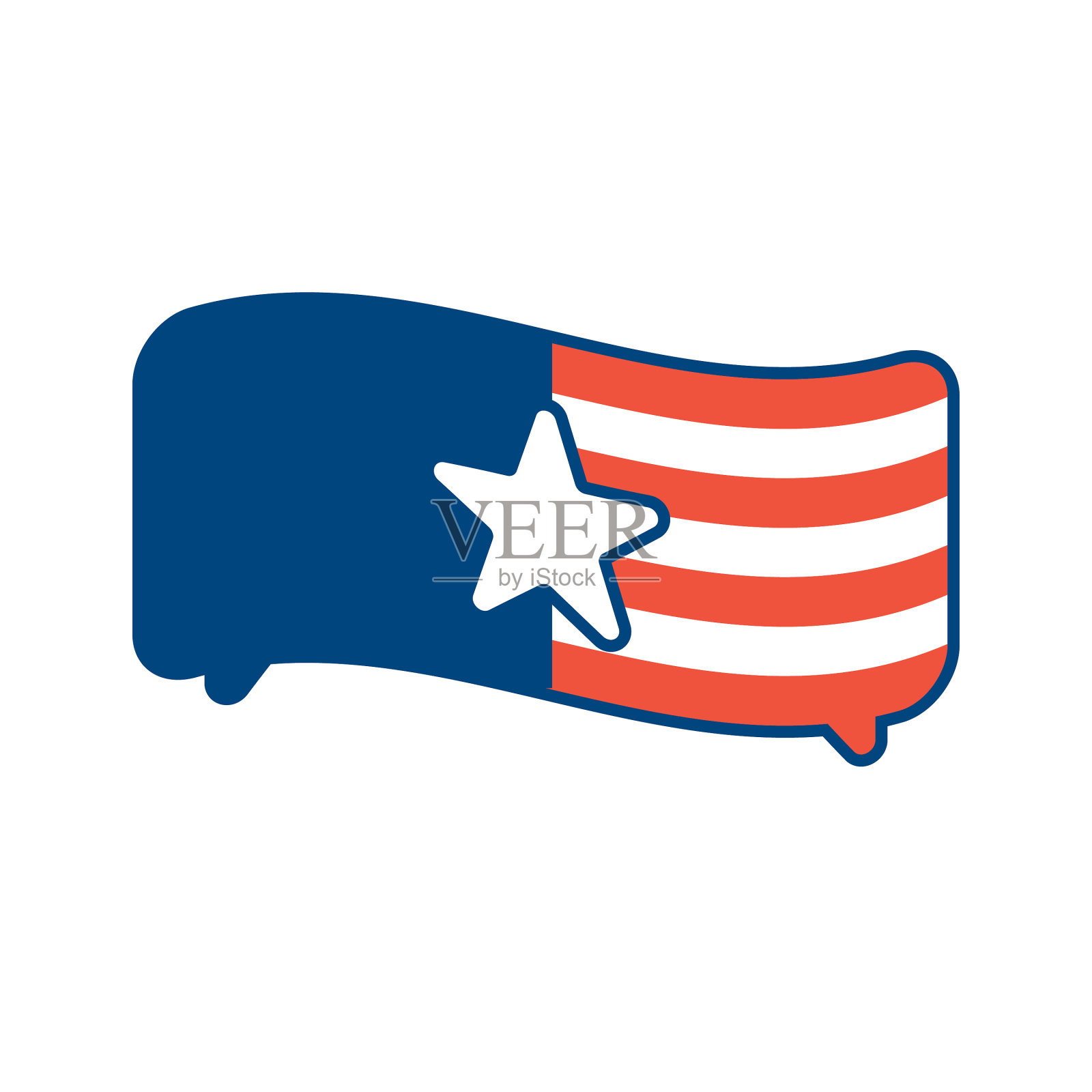 美国国旗颜色在线消息概念插图插画图片素材