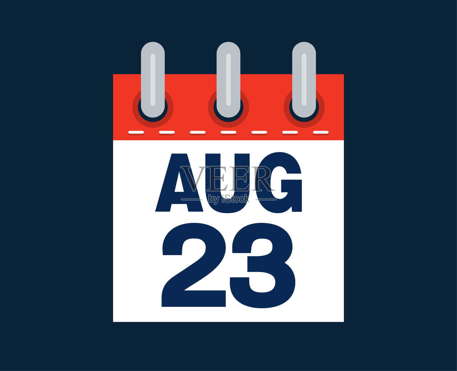 这个月的日历日期是8月23日插画图片素材