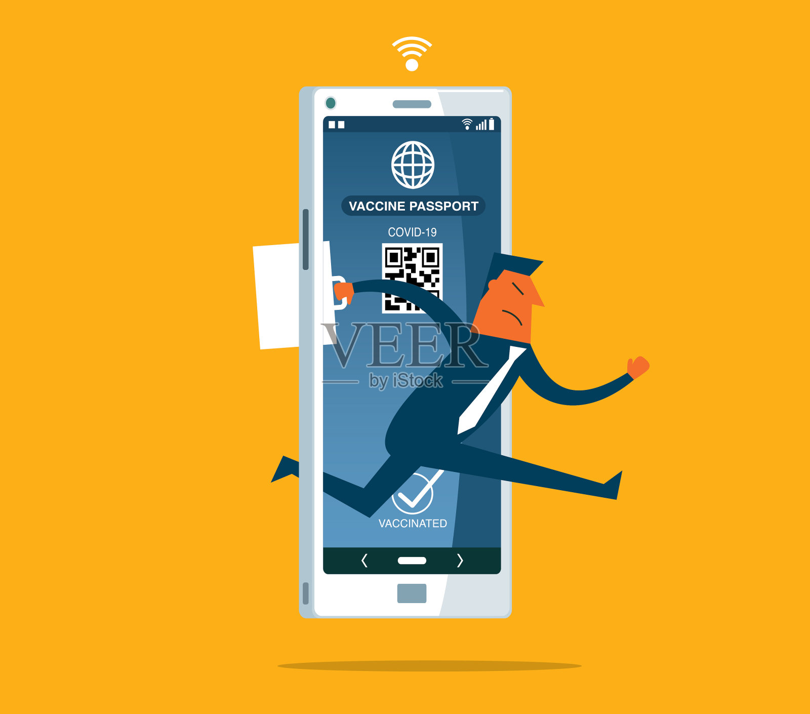 疫苗护照-旅行插画图片素材