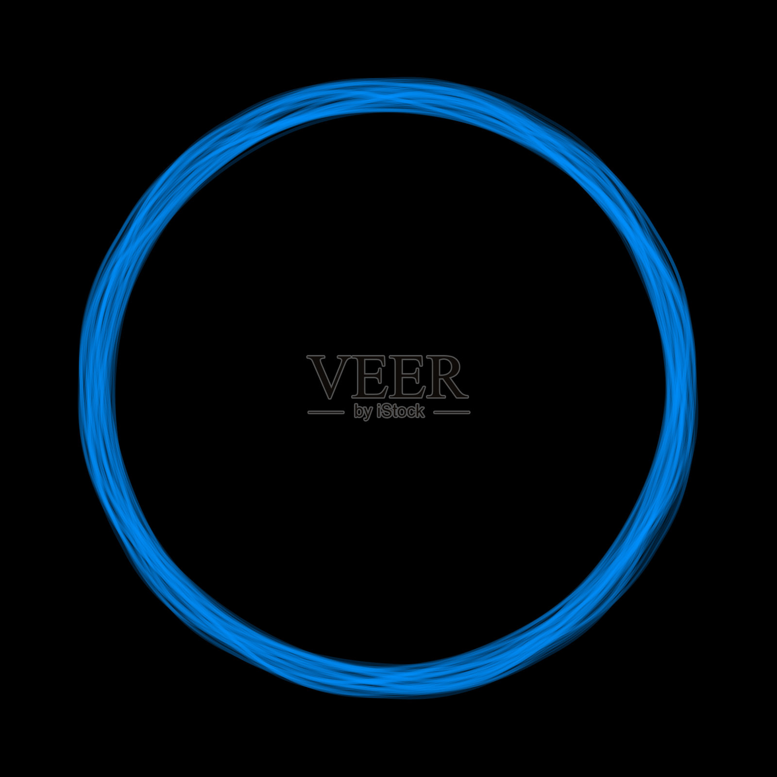多个发光的蓝色扭曲的圆圈，玻璃纤维设计元素图片