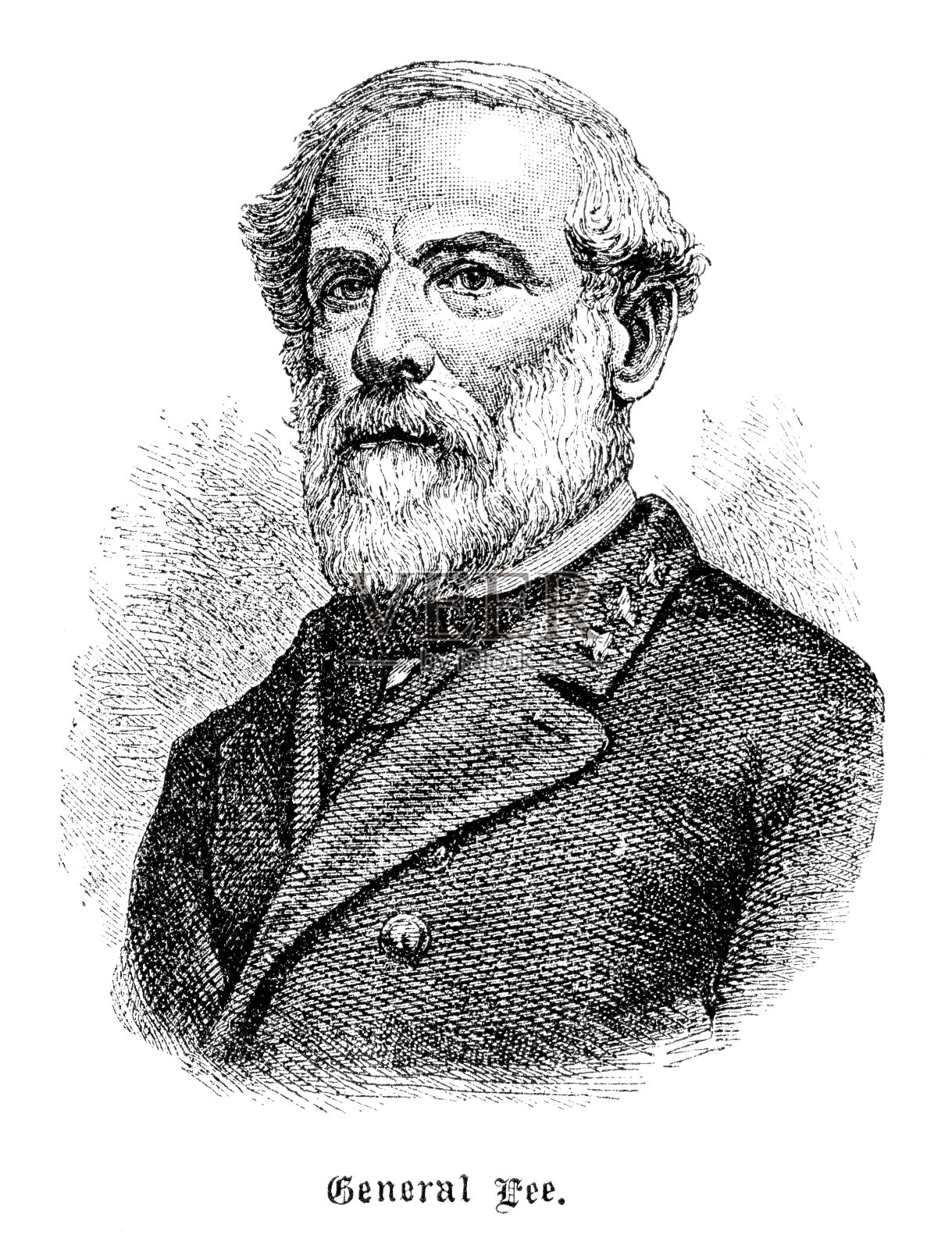 罗伯特·爱德华·李，美国和南方联盟士兵插画图片素材