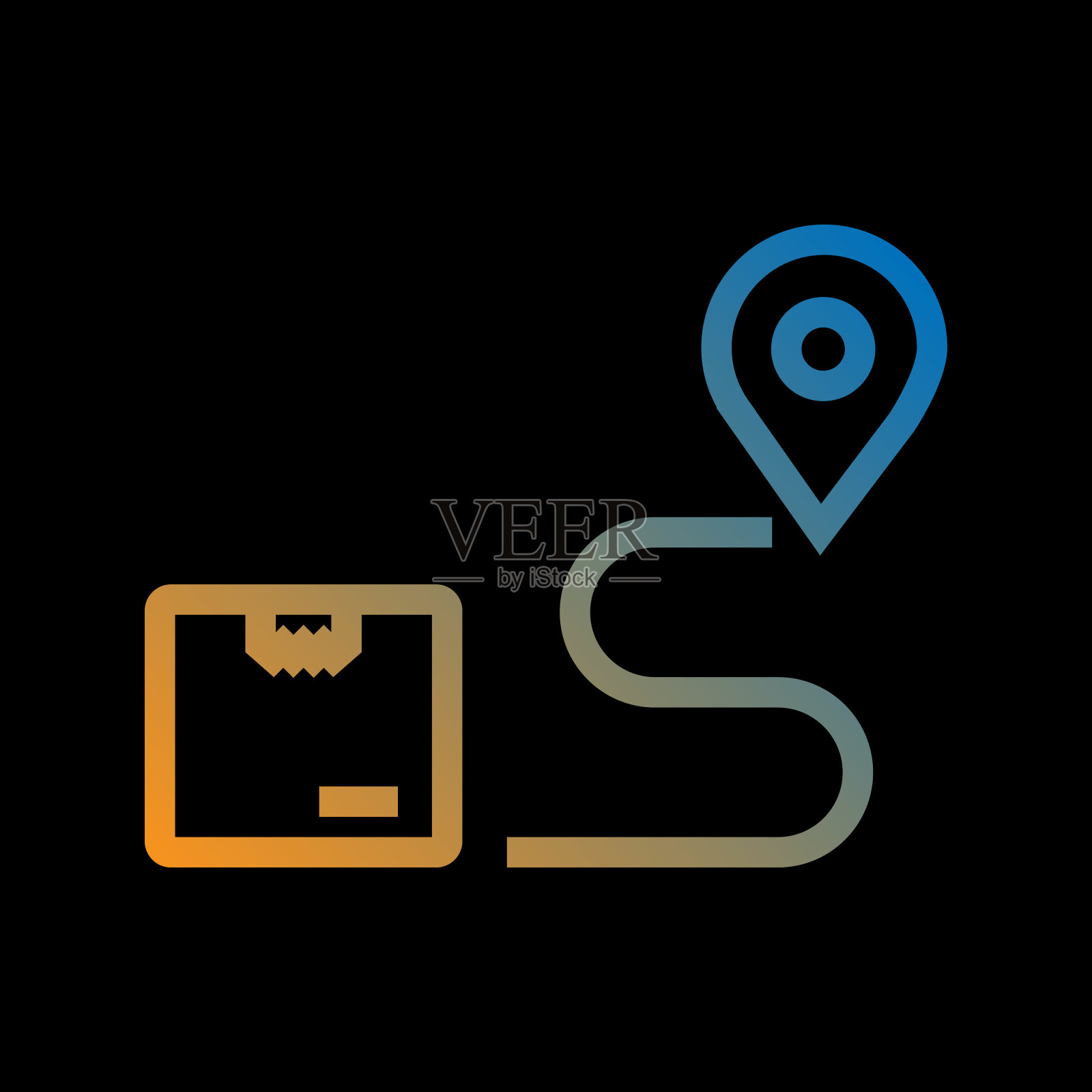 交付线图标，轮廓向量符号插画图片素材