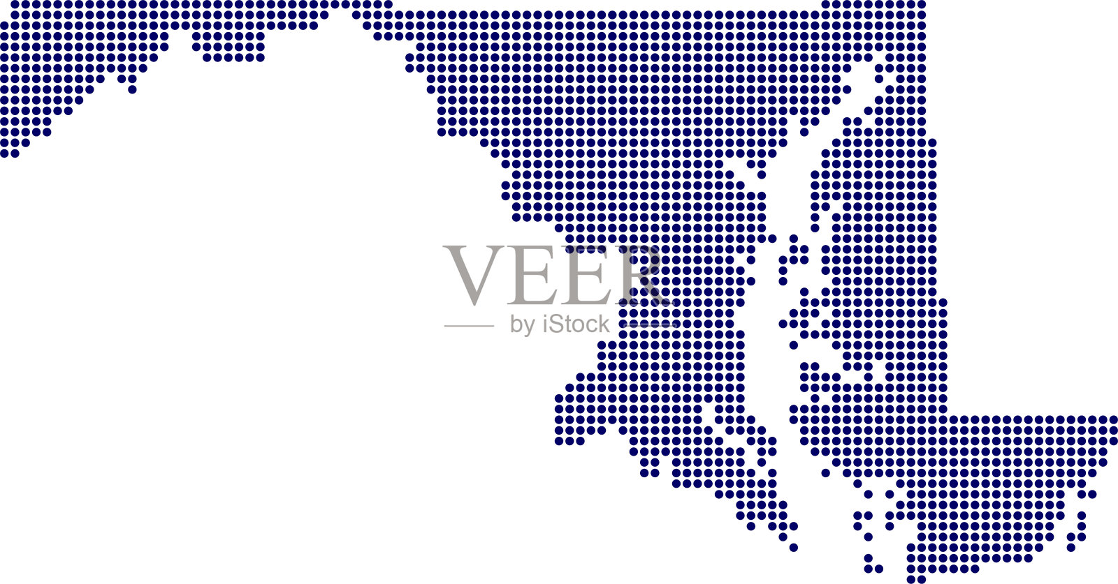 马里兰地图上的蓝点插画图片素材