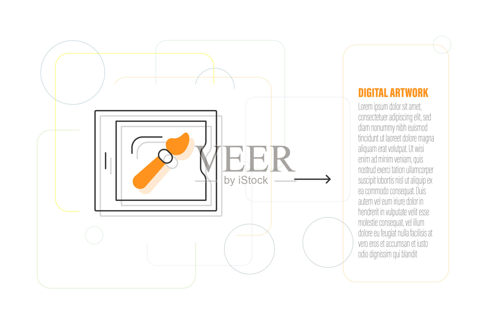 数字艺术品线图标设计插画图片素材