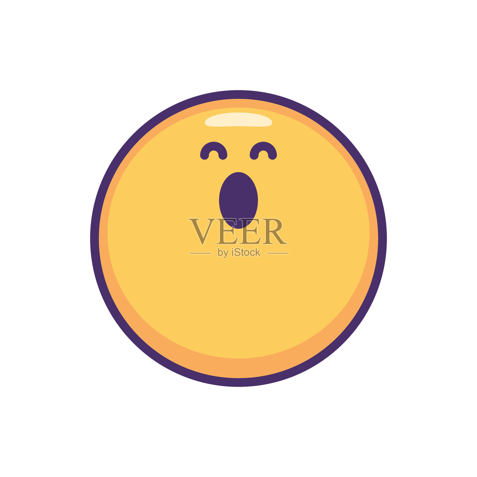 表情可爱的大头平设计轮廓线插画图片素材