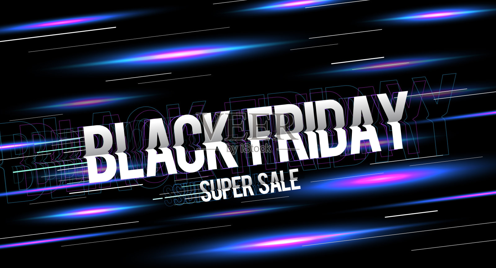 黑色星期五闪光横幅设计元素图片