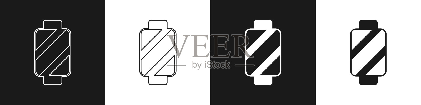 将缝纫线设置在黑色隔离的线轴图标上图标素材