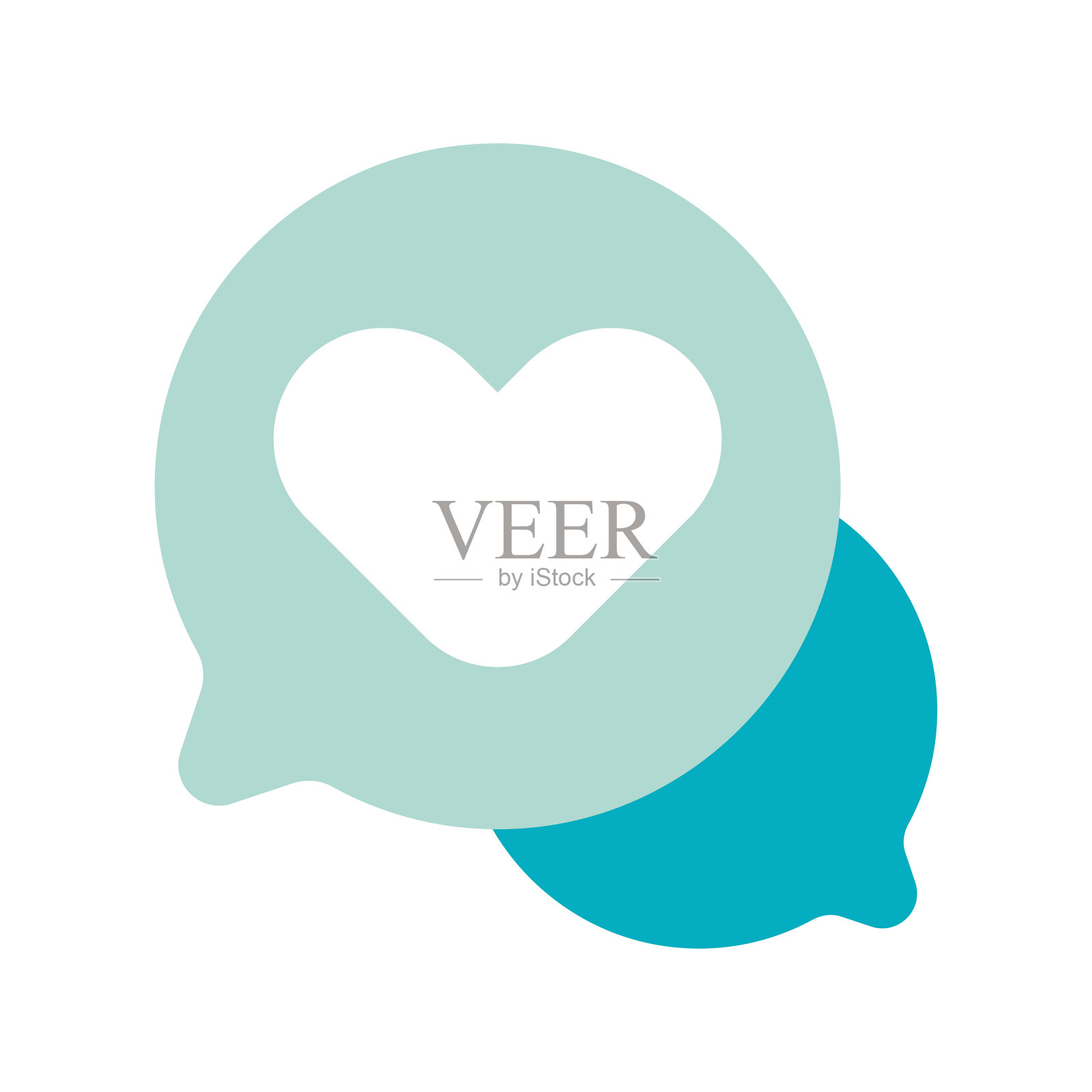 心的形状上说话气泡插画图片素材