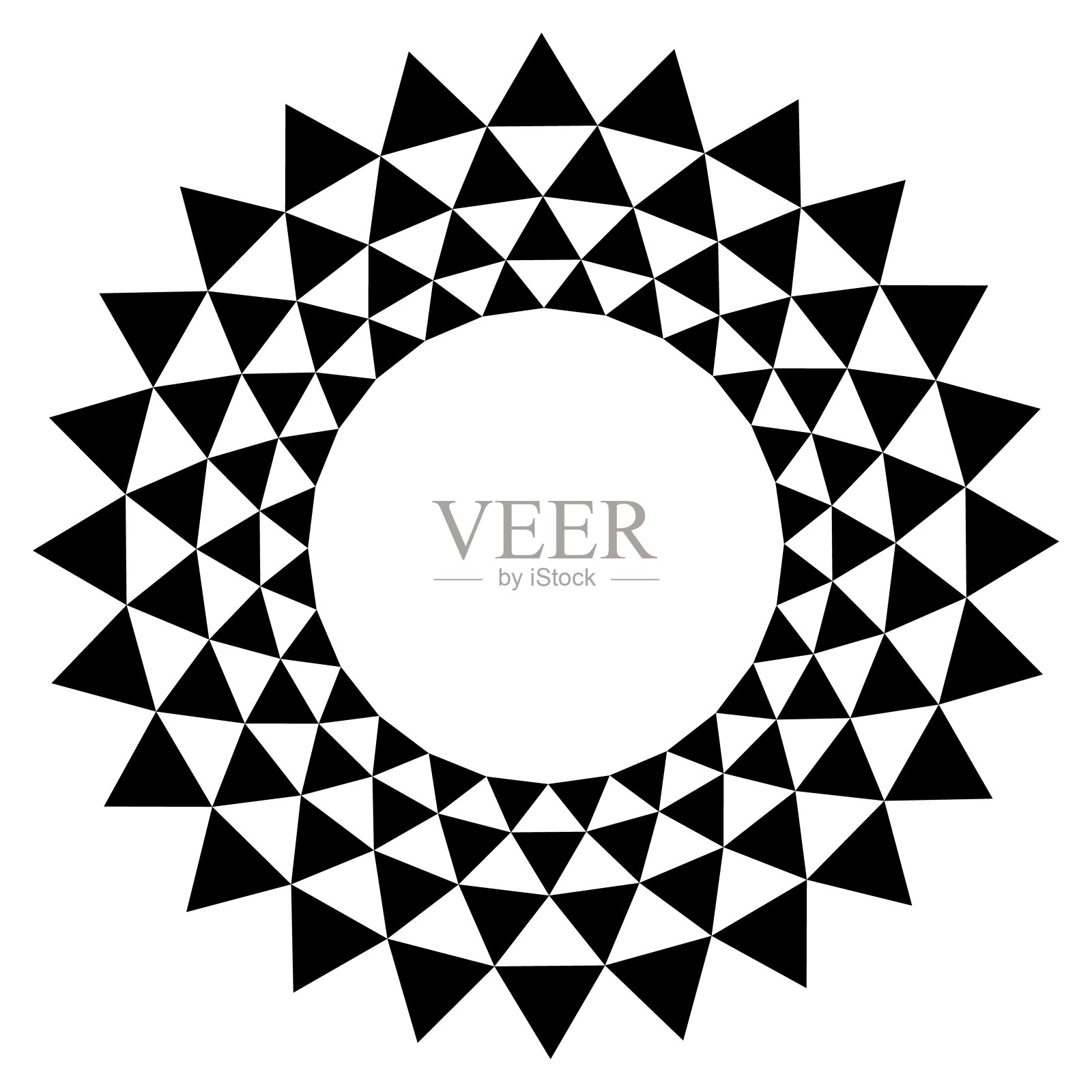 在拷贝空间四周的四个轨道上有格子三角形图案。插画图片素材