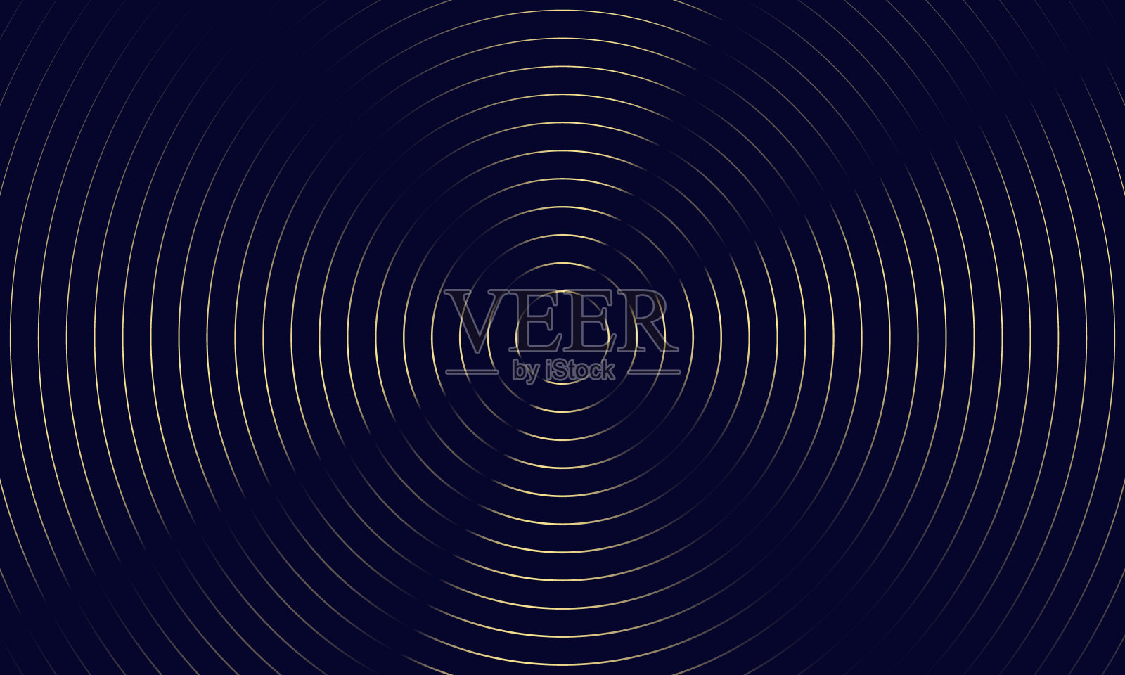 蓝色背景上的金色圆圈图案设计。股票插图插画图片素材