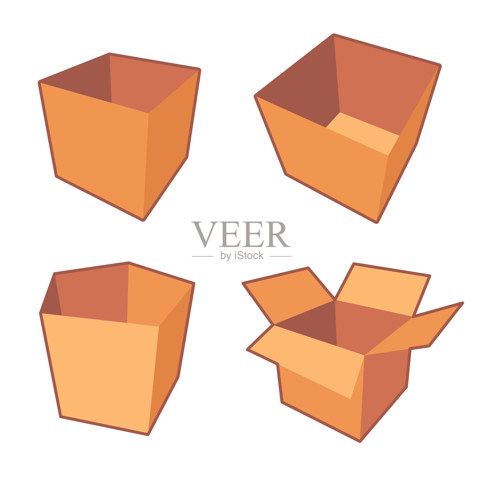 纸箱的设计插画图片素材