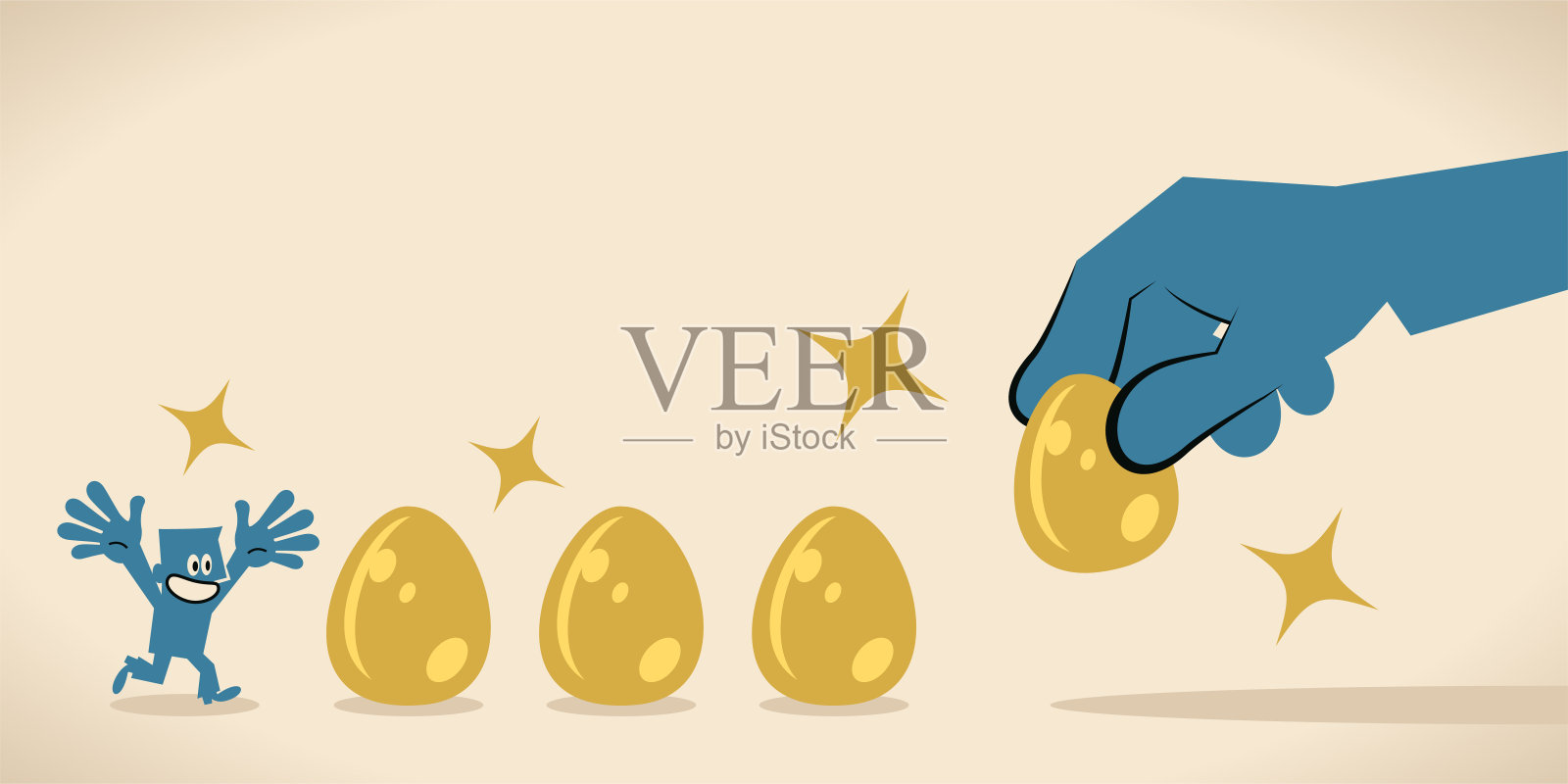 大手给金蛋来引诱商人插画图片素材