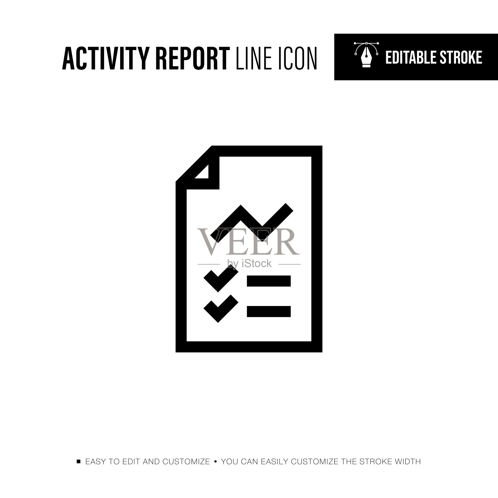 活动报告可编辑的描边线图标插画图片素材
