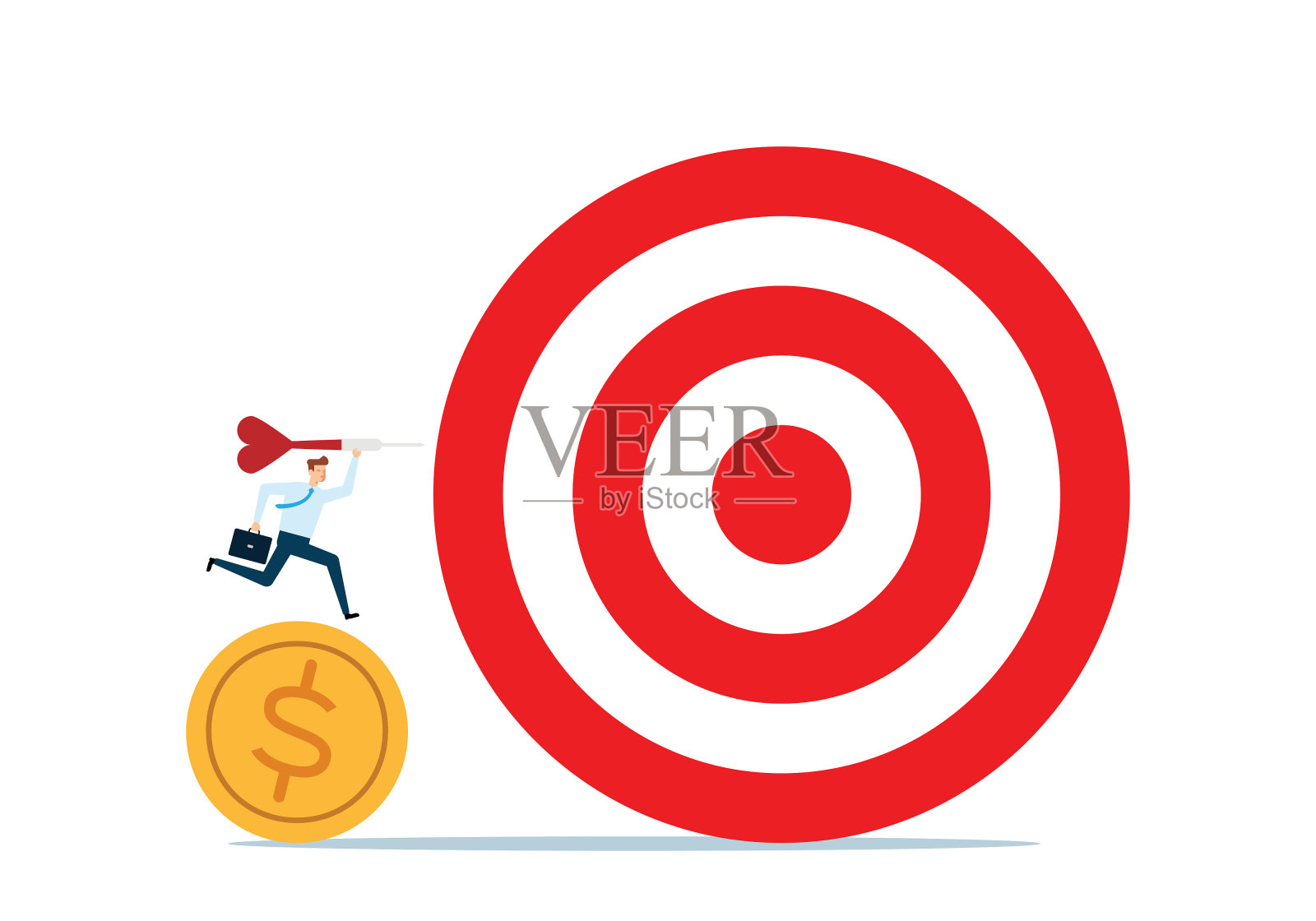 击中目标插画图片素材