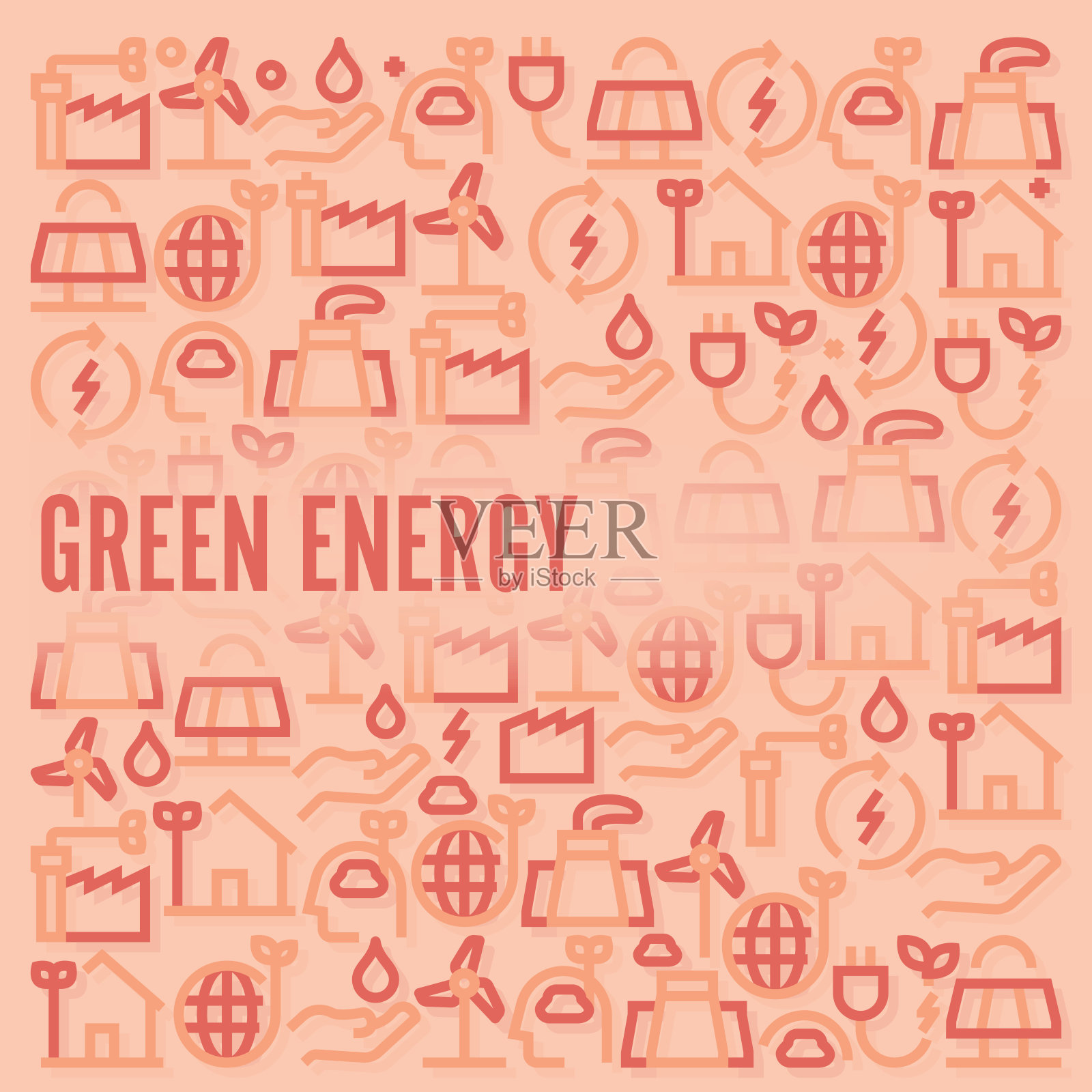 绿色能源模式插画图片素材