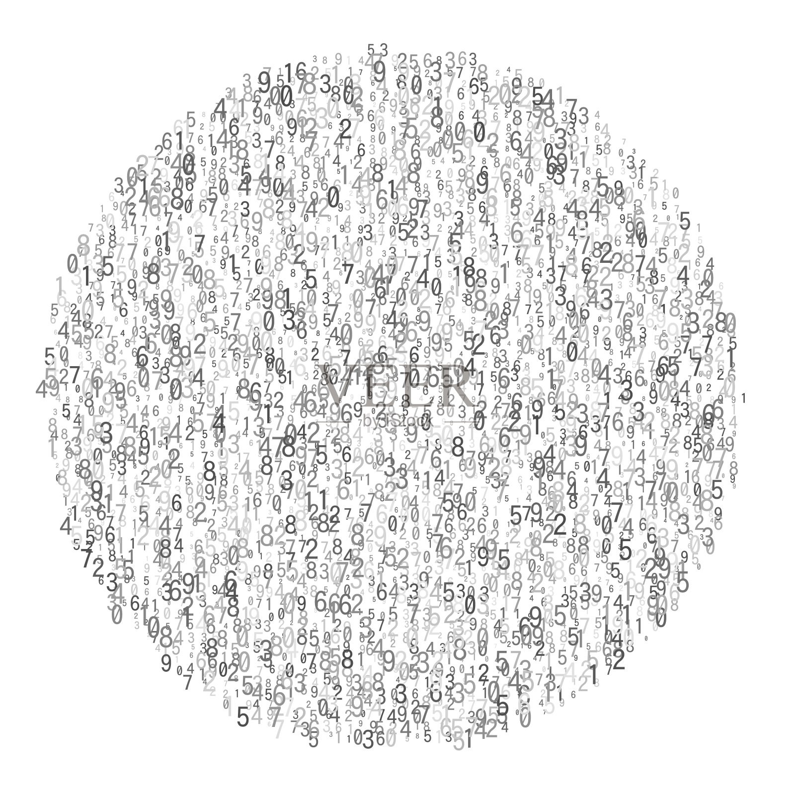 小的随机数字形成圆圈。插画图片素材