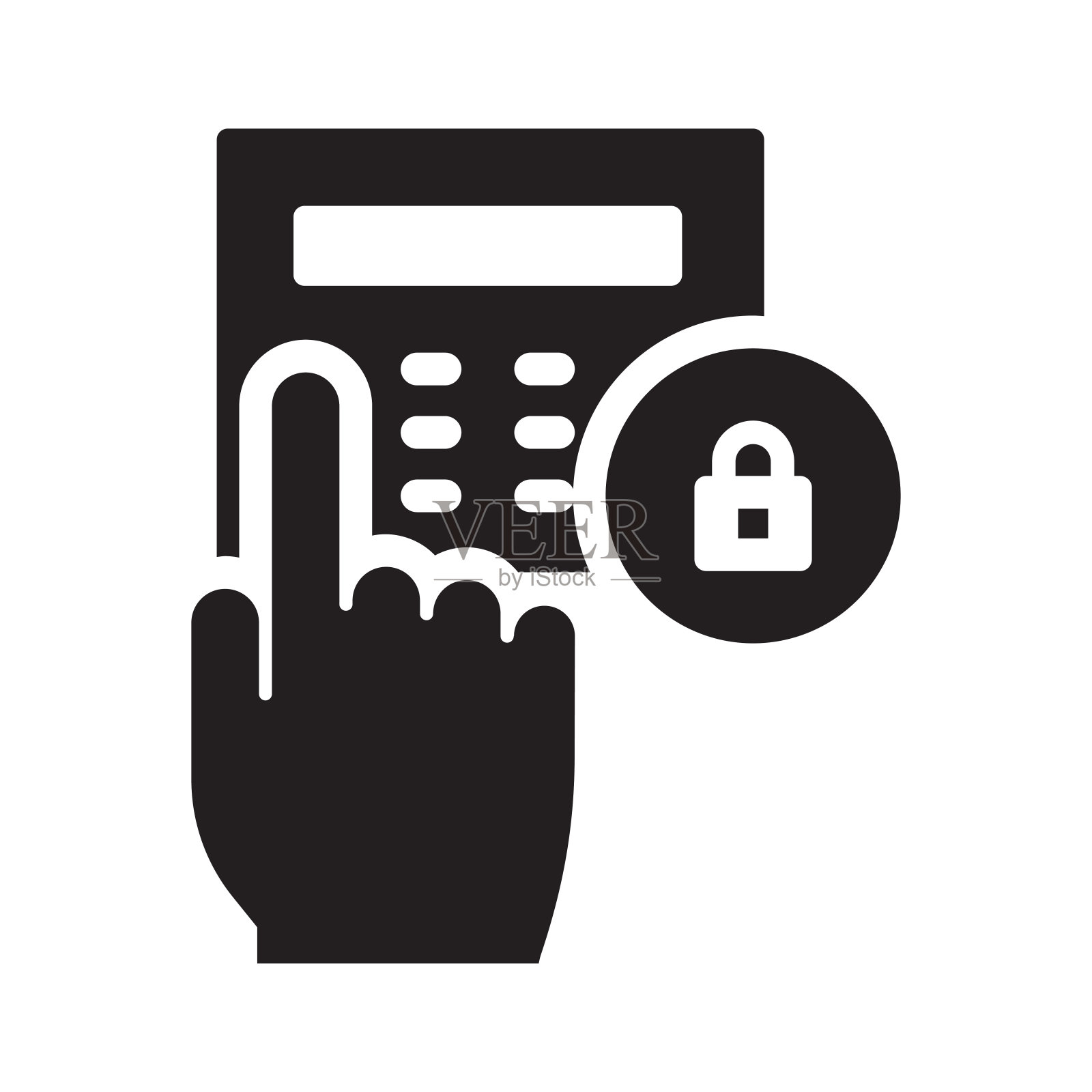 密码保护图标，矢量符号插图。插画图片素材