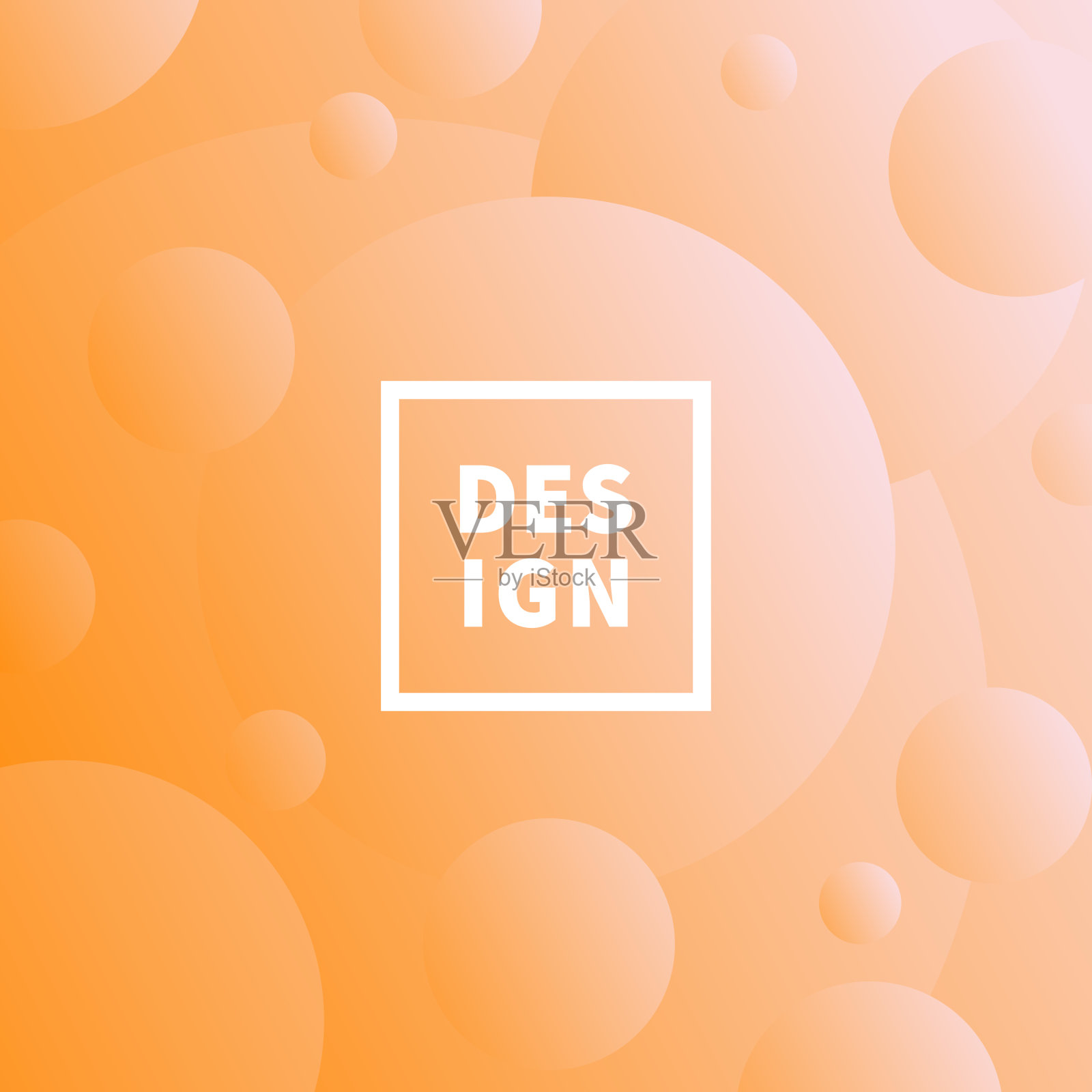 抽象几何背景与橙色梯度圆插画图片素材