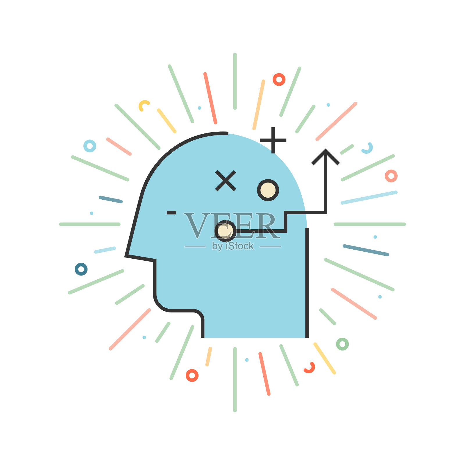 战略决策线图标插画图片素材