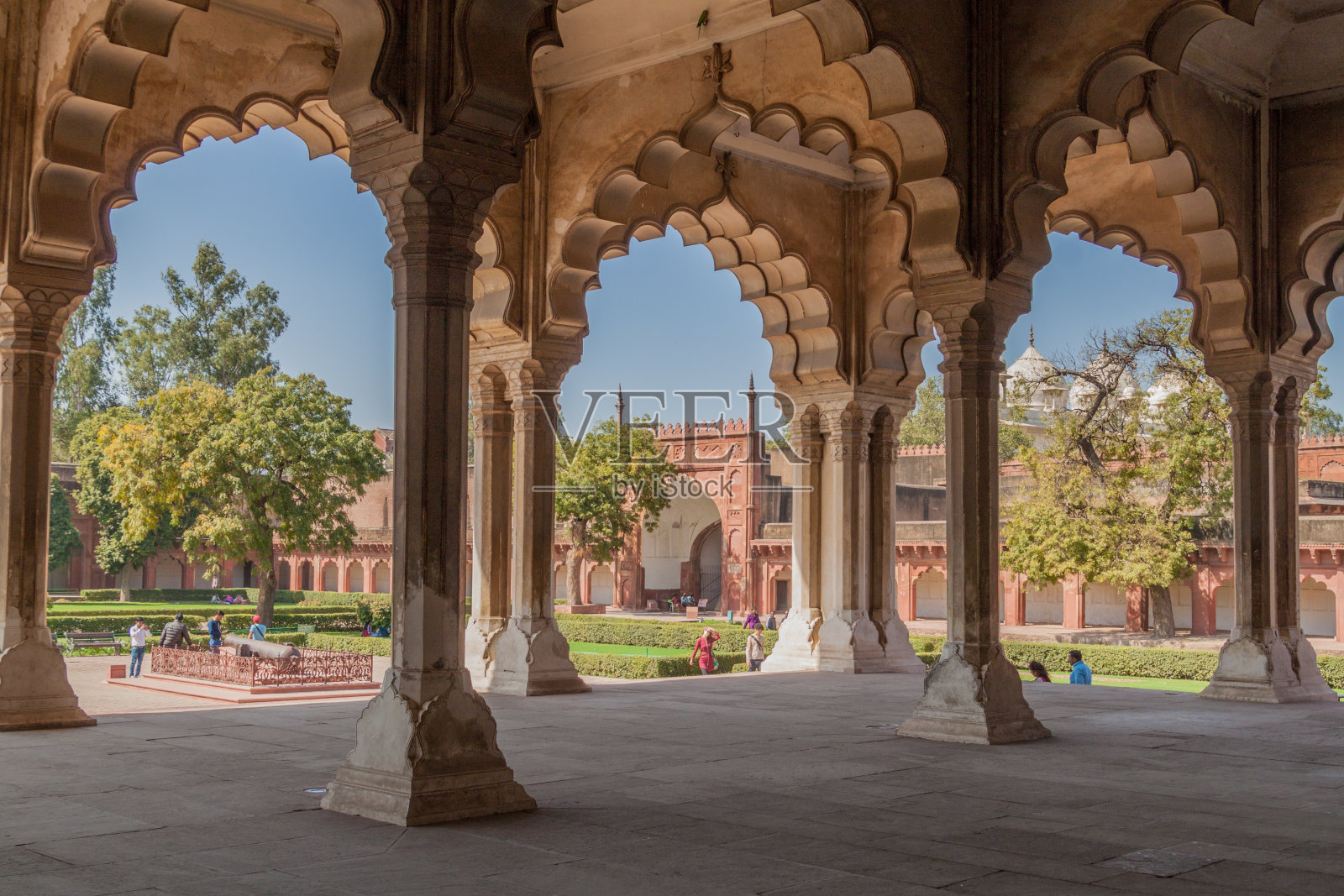 印度北方邦阿格拉堡Diwan-i-Am(观众大厅)照片摄影图片