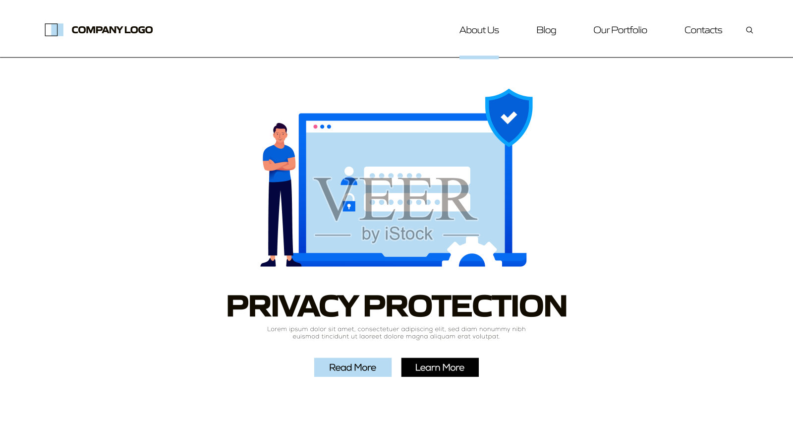 隐私保护概念矢量插图登陆页面模板，网站横幅，广告和营销材料，在线广告，业务演示等。插画图片素材