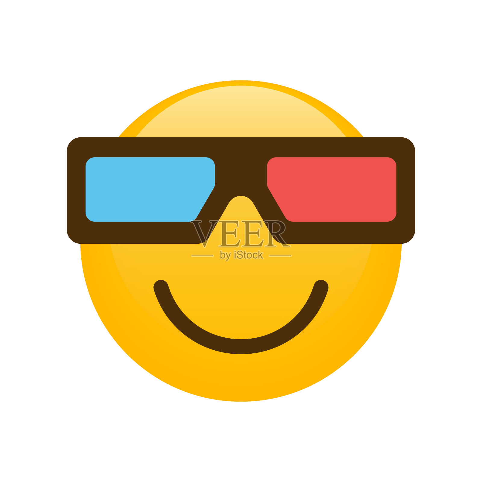 电影笑脸-表情符号图标。表情符号。微笑。情感。有趣的卡通。社交媒体。向量iluustration插画图片素材