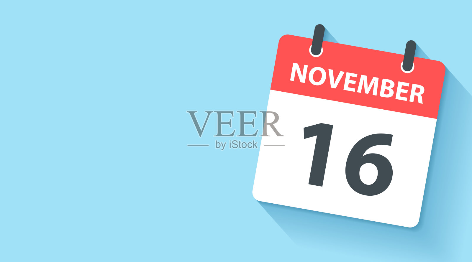 11月16日-每日日历图标在平面设计风格插画图片素材