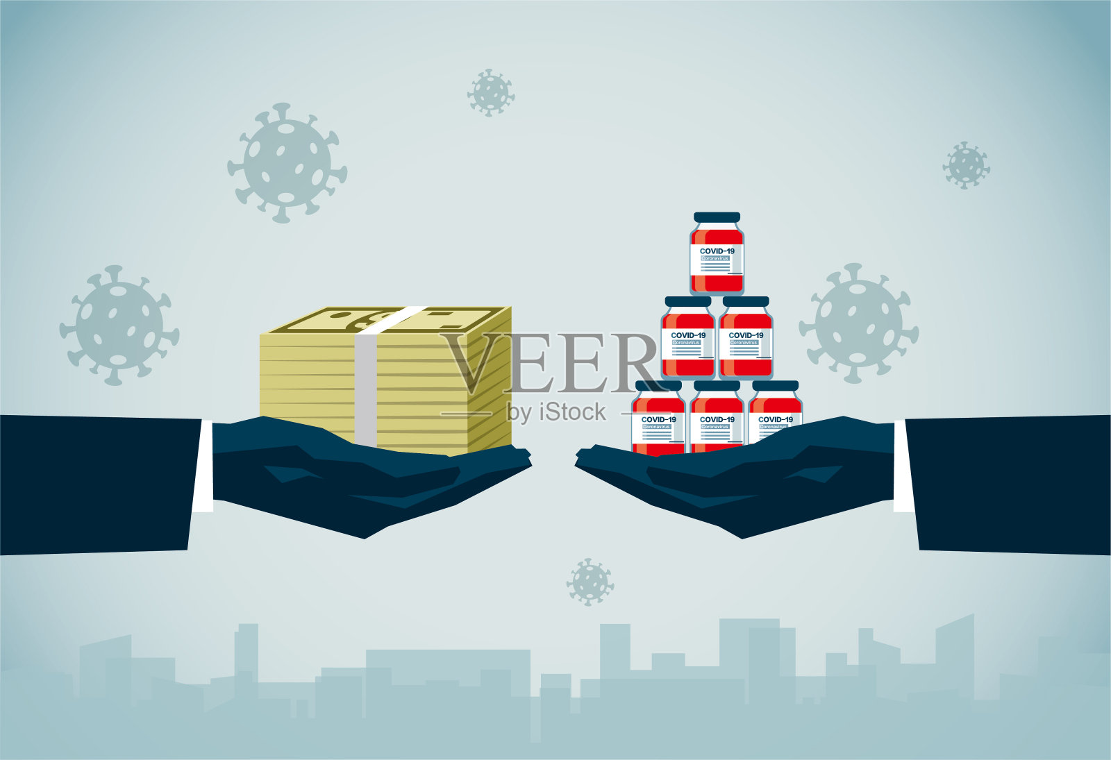 COVID-19疫苗插画图片素材