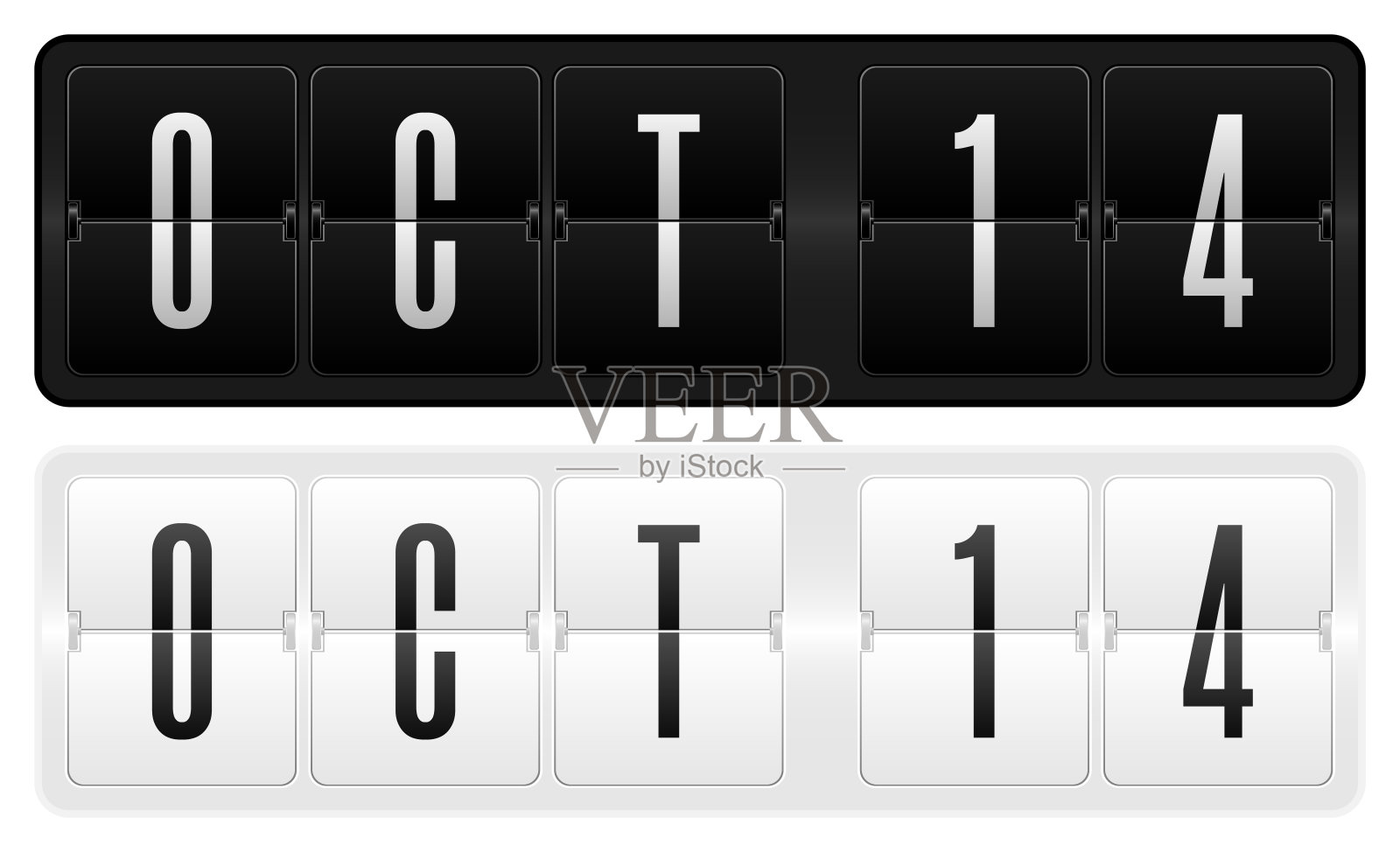 黑暗与光明日历主题- 10月14日插画图片素材