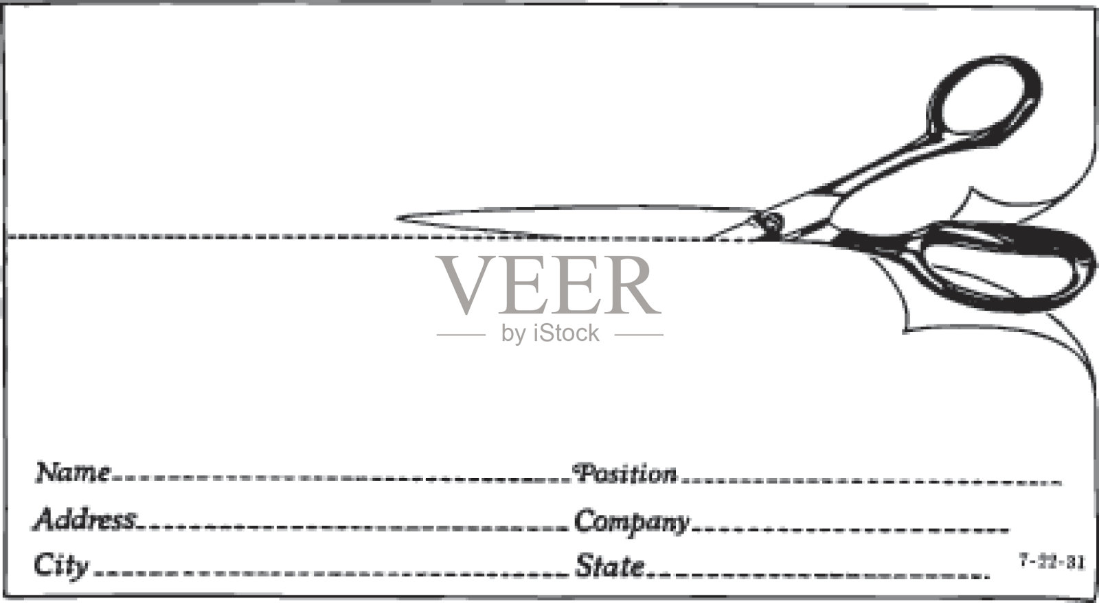 剪刀裁纸插画图片素材