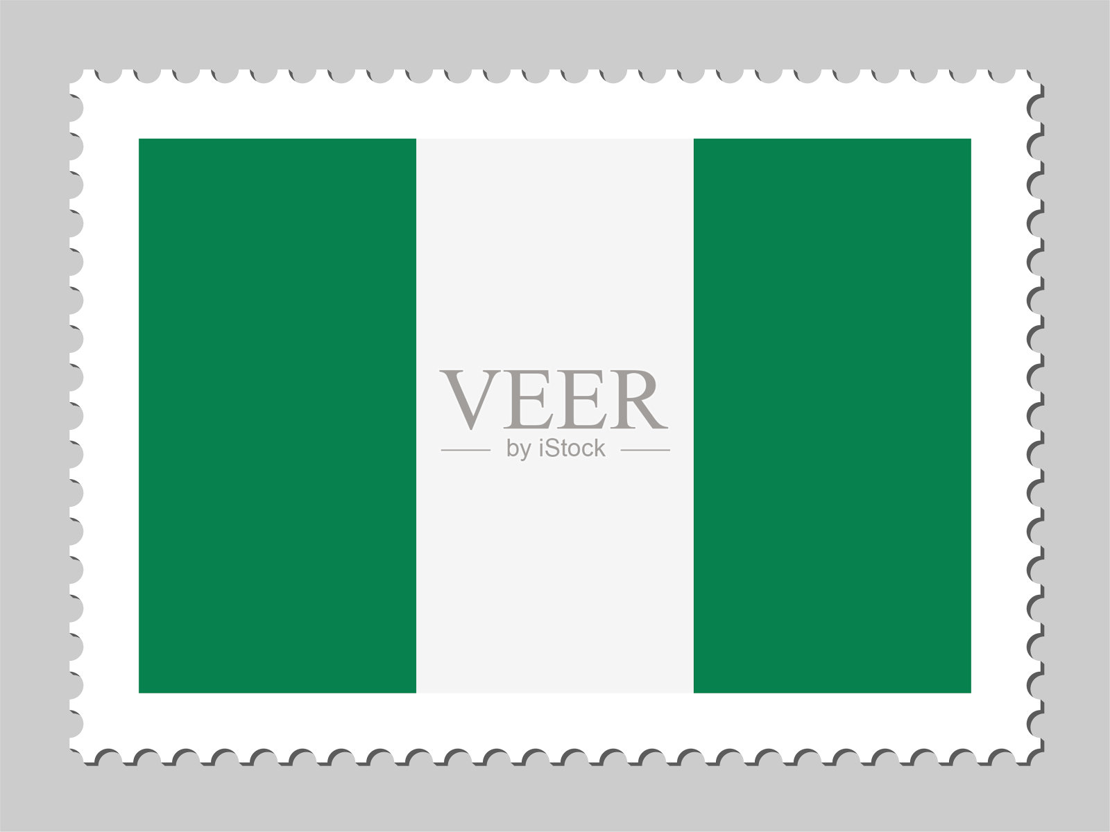 尼日利亚国旗邮票插画图片素材