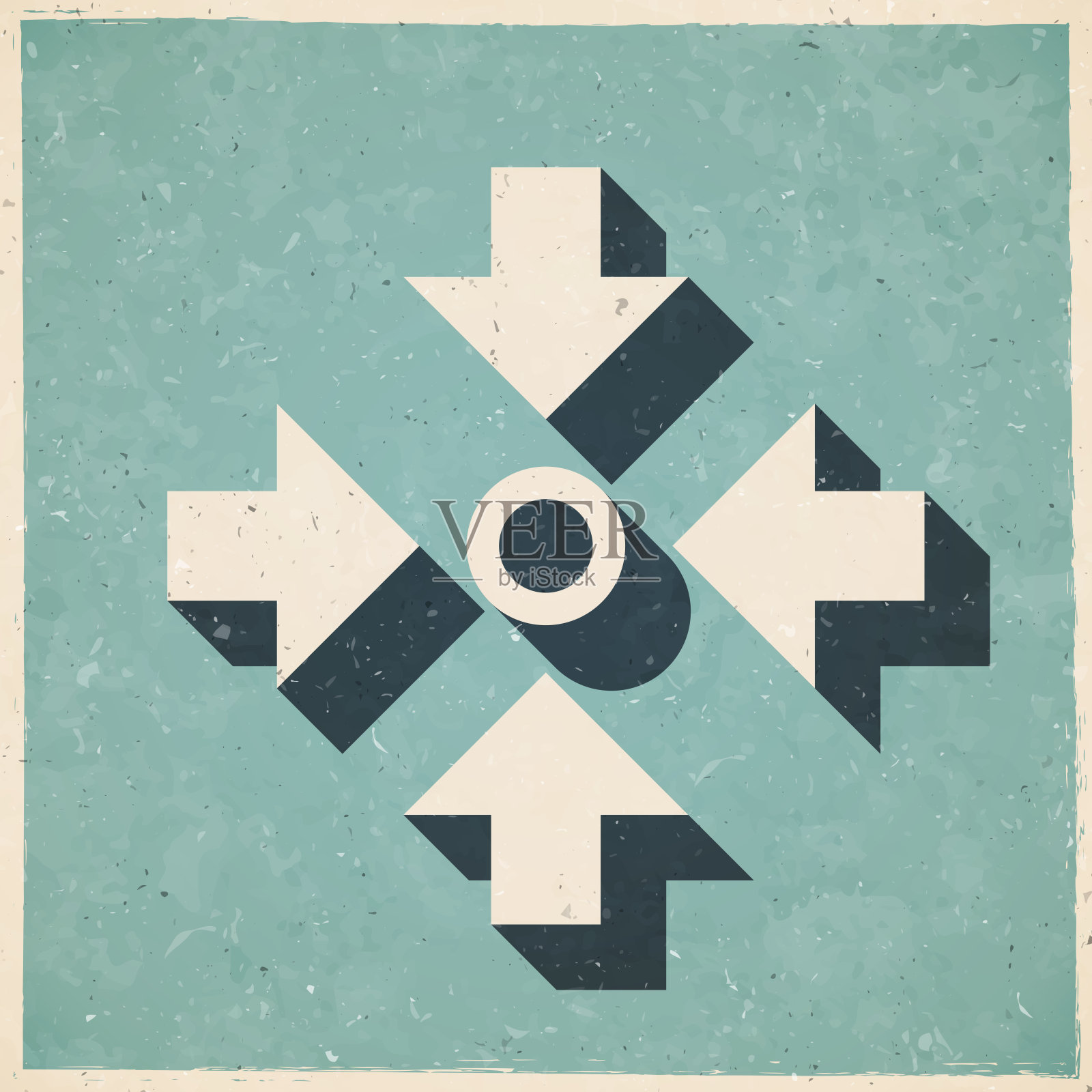 会议。图标在复古风格-旧纹理纸插画图片素材