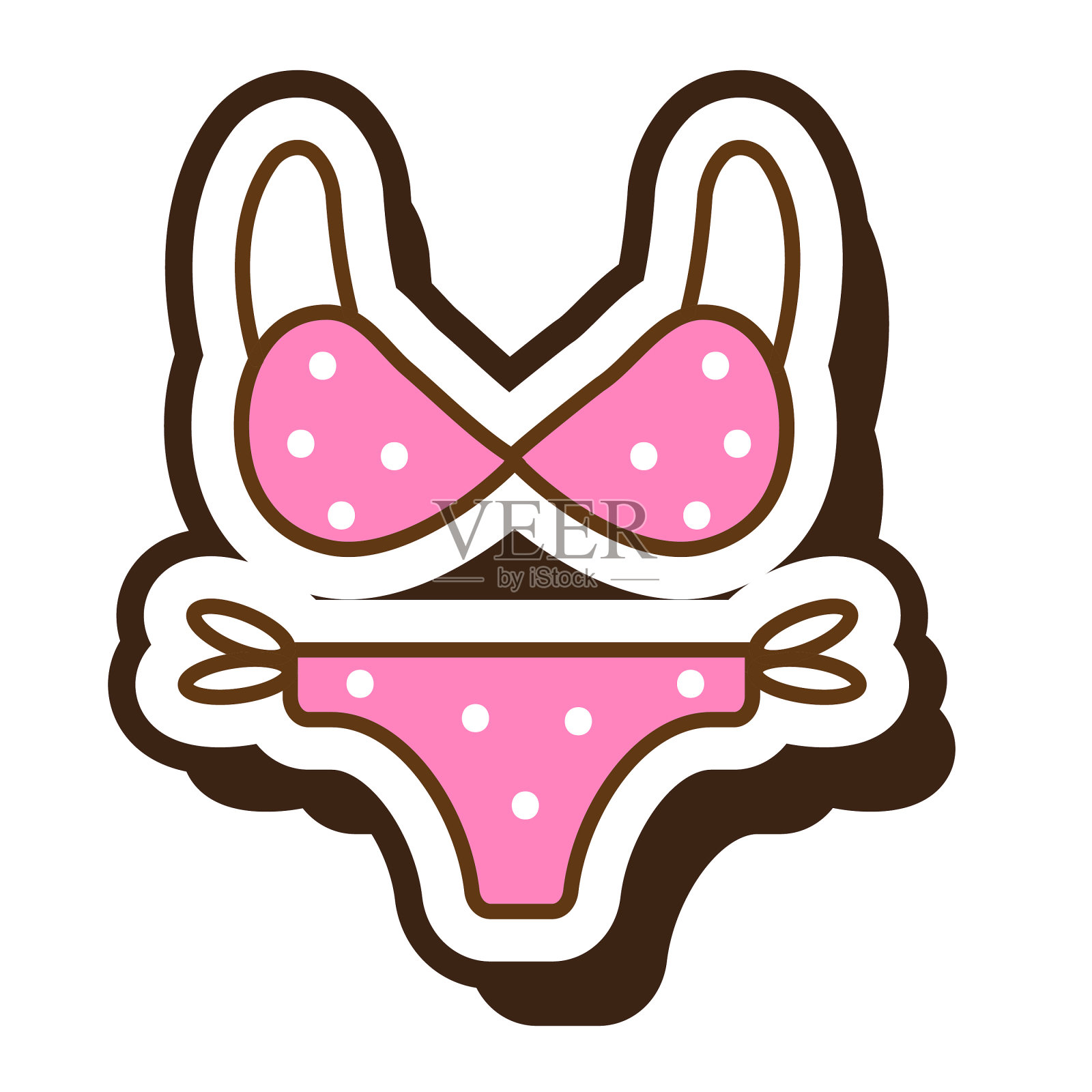 暑假和休闲比基尼全彩图标插画图片素材