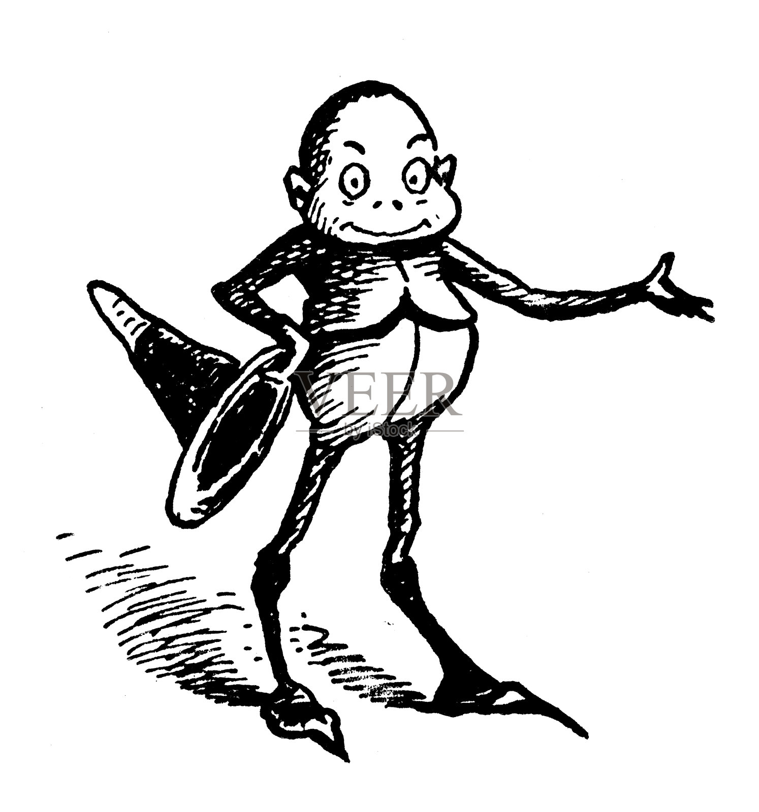 有趣的卡通人物的古董插图(“布朗尼”，1887年)插画图片素材