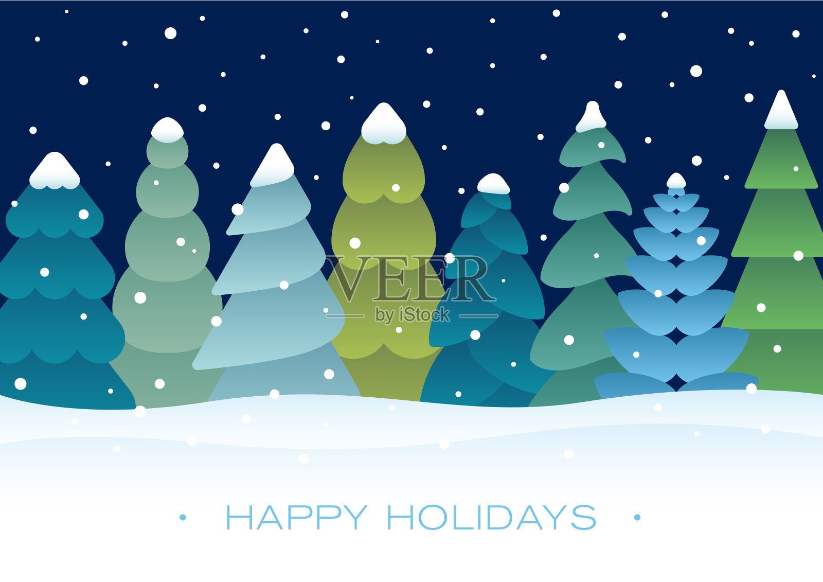 寒假雪树背景插画图片素材